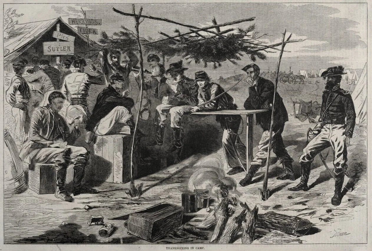 Thanksgiving in Camp, by Winslow Homer, 1862