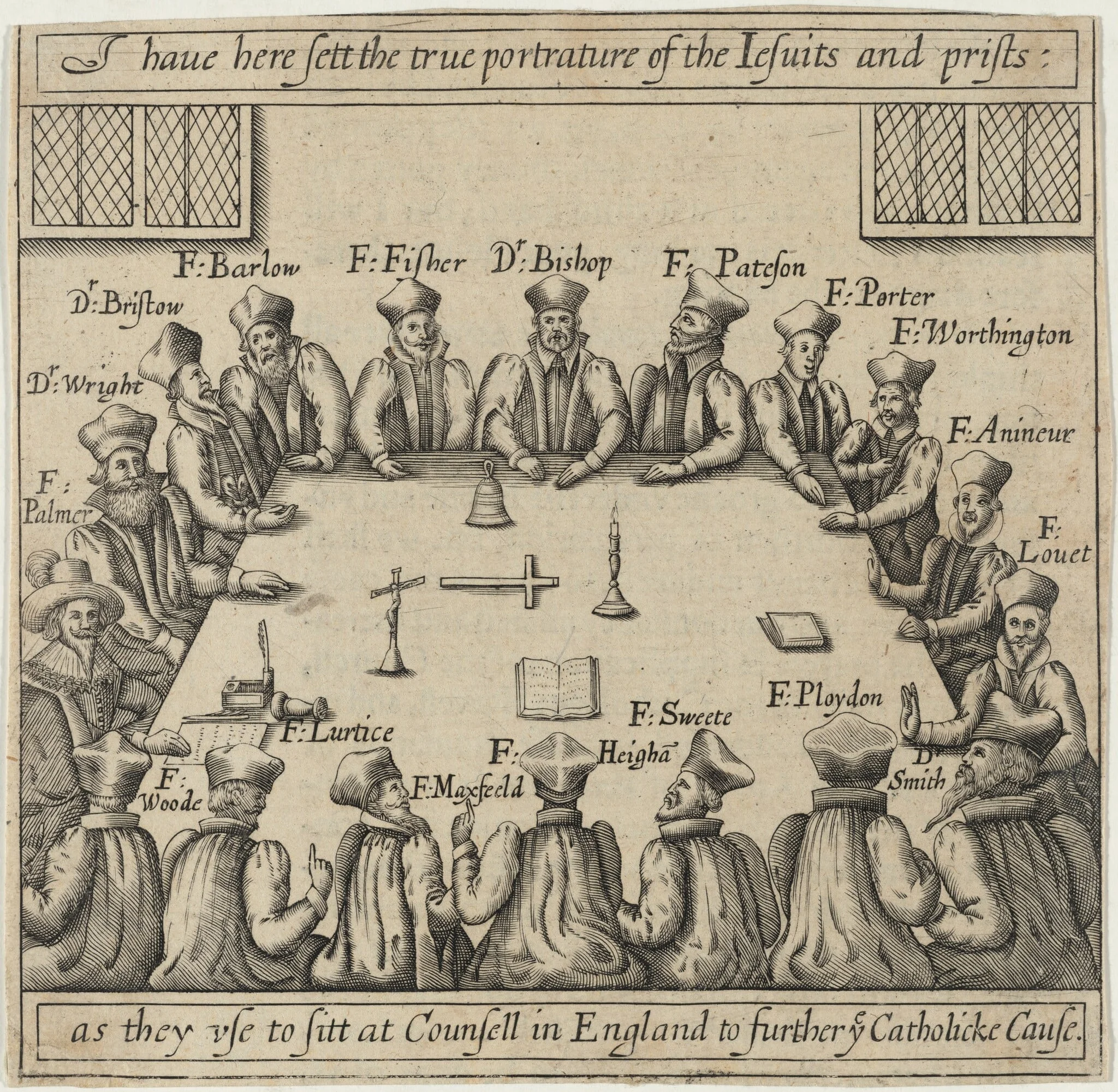 True Portraiture of the Jesuits and Priests from Vox Populi, by Thomas Scott, by Crispijn van de Passe I, ink, 1624