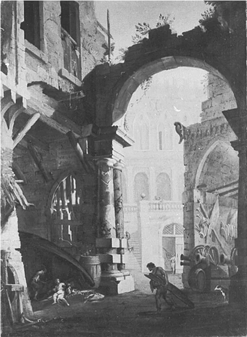 Architecture Piece, by Giovanni Antonio Buti, oil, 1750