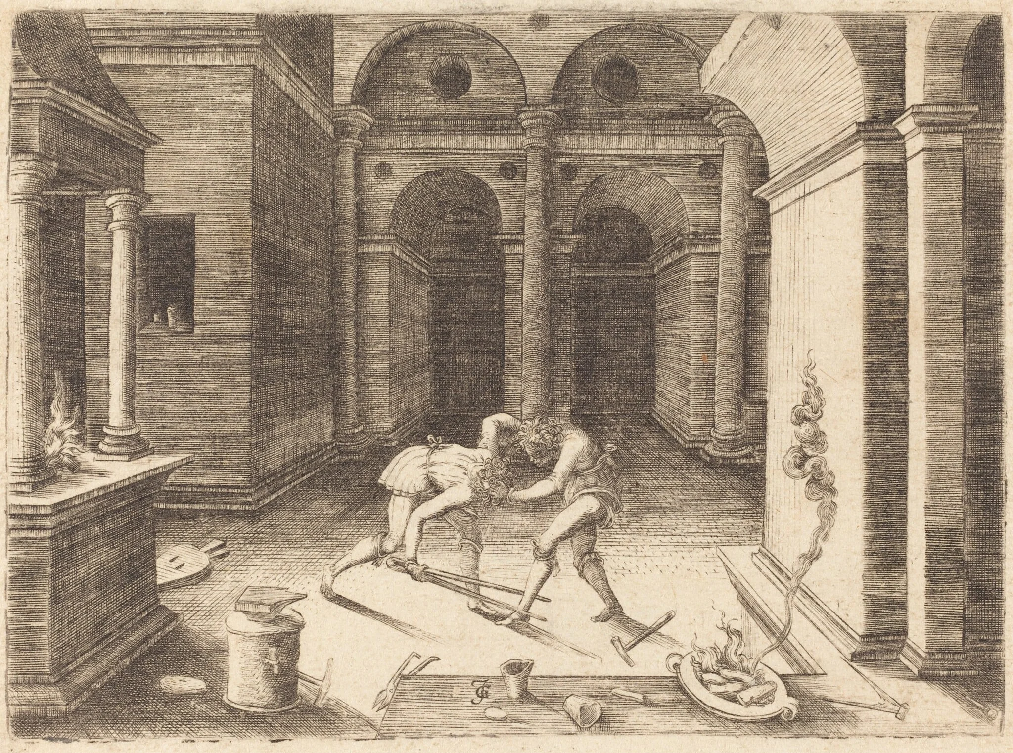 Two Apprentices Fighting