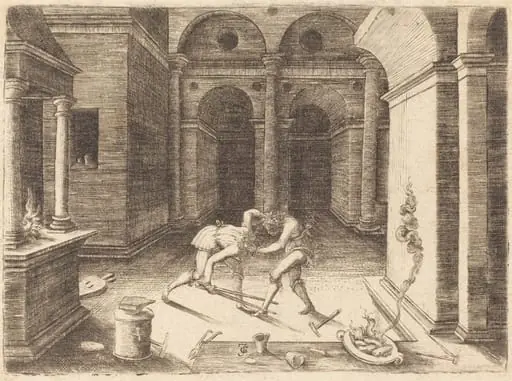 Two Apprentices Fighting