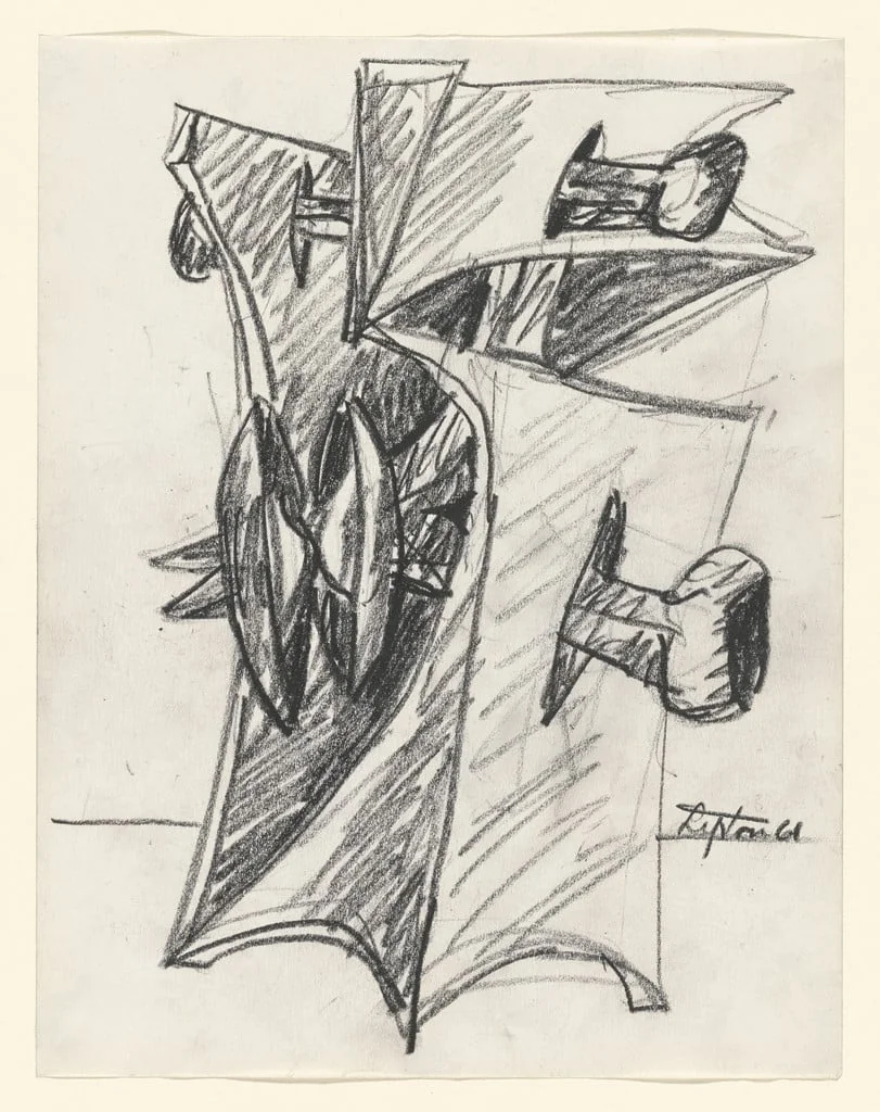 Untitled, by Seymour Lipton, crayon, 1961