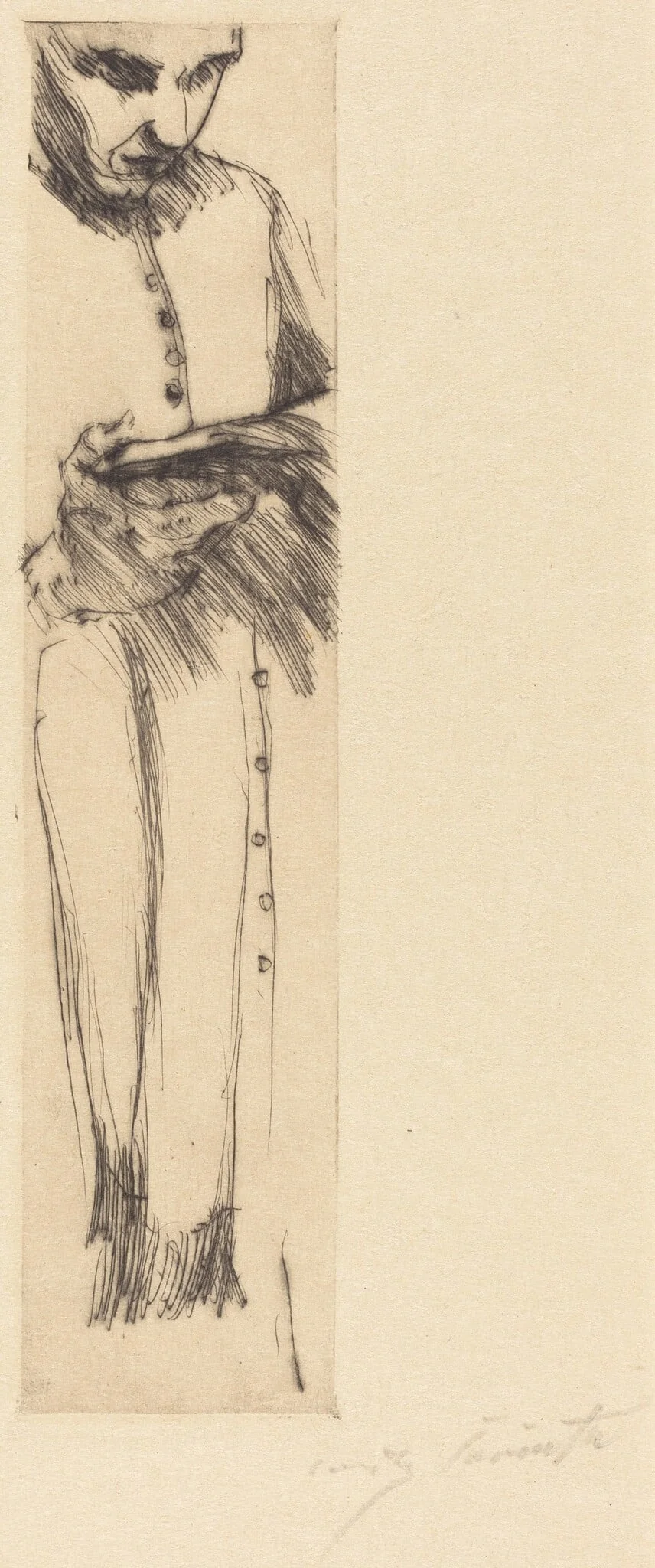 Lesender Mönch (Priest Reading), by Lovis Corinth, ink, 1916