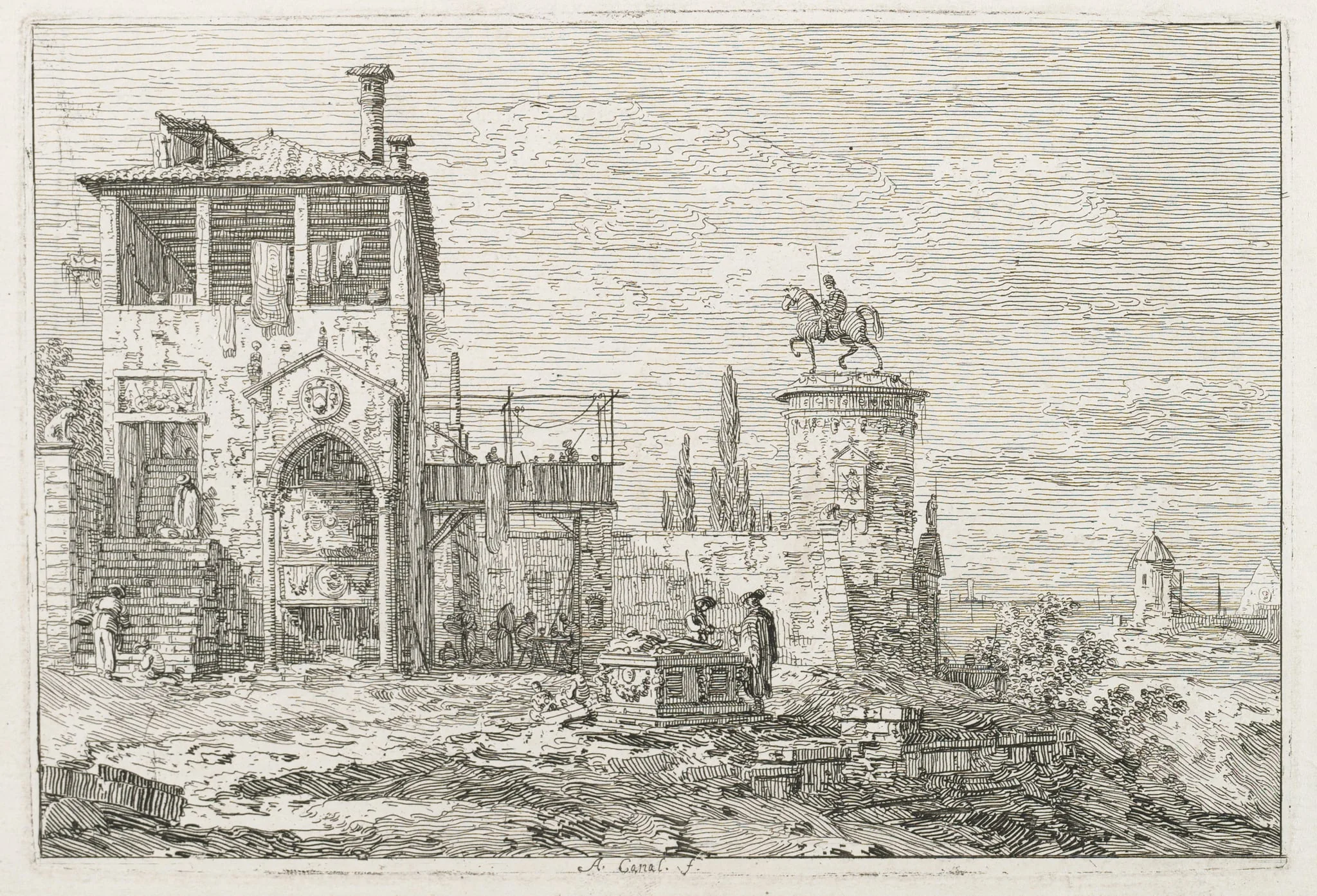 Views:  The Equestrian Monument, by Canaletto, 1740