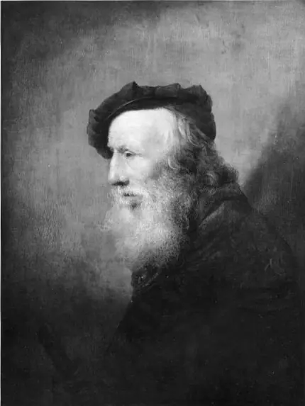 Tronie of an old man with beard and baret