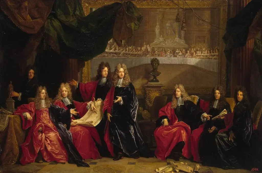 Provost and Municipal Magistrates of Paris Discussing the Celebration of Louis XIV's Dinner at the Hotel de Ville after his Recovery in 1687