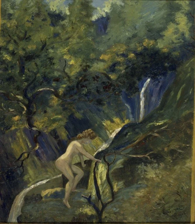Nude Ascending, by Louis Eilshemius, oil, 1908