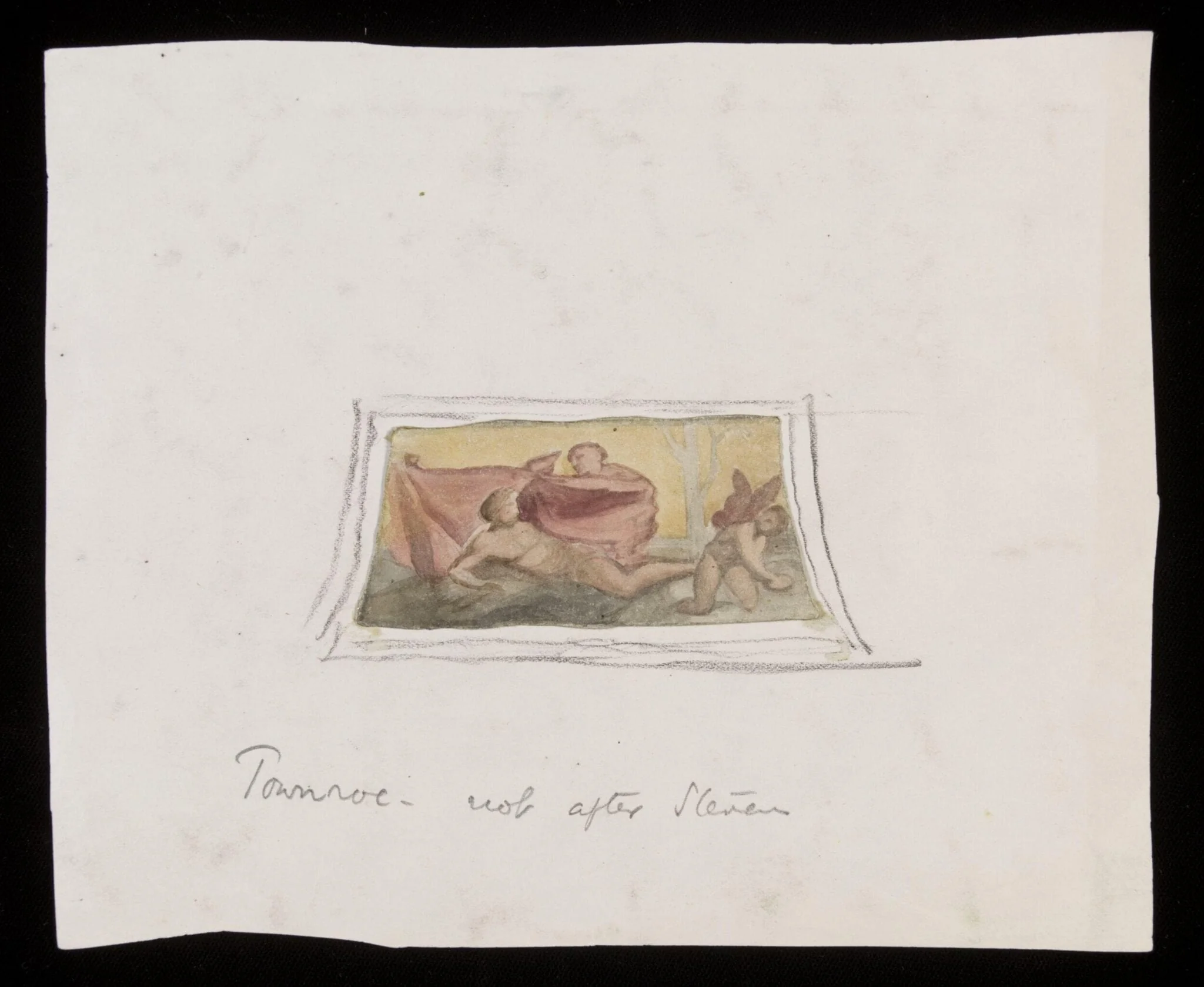 Sketch for a painting of (?) a Venus and Cupid by Titian, by Townroe, watercolor