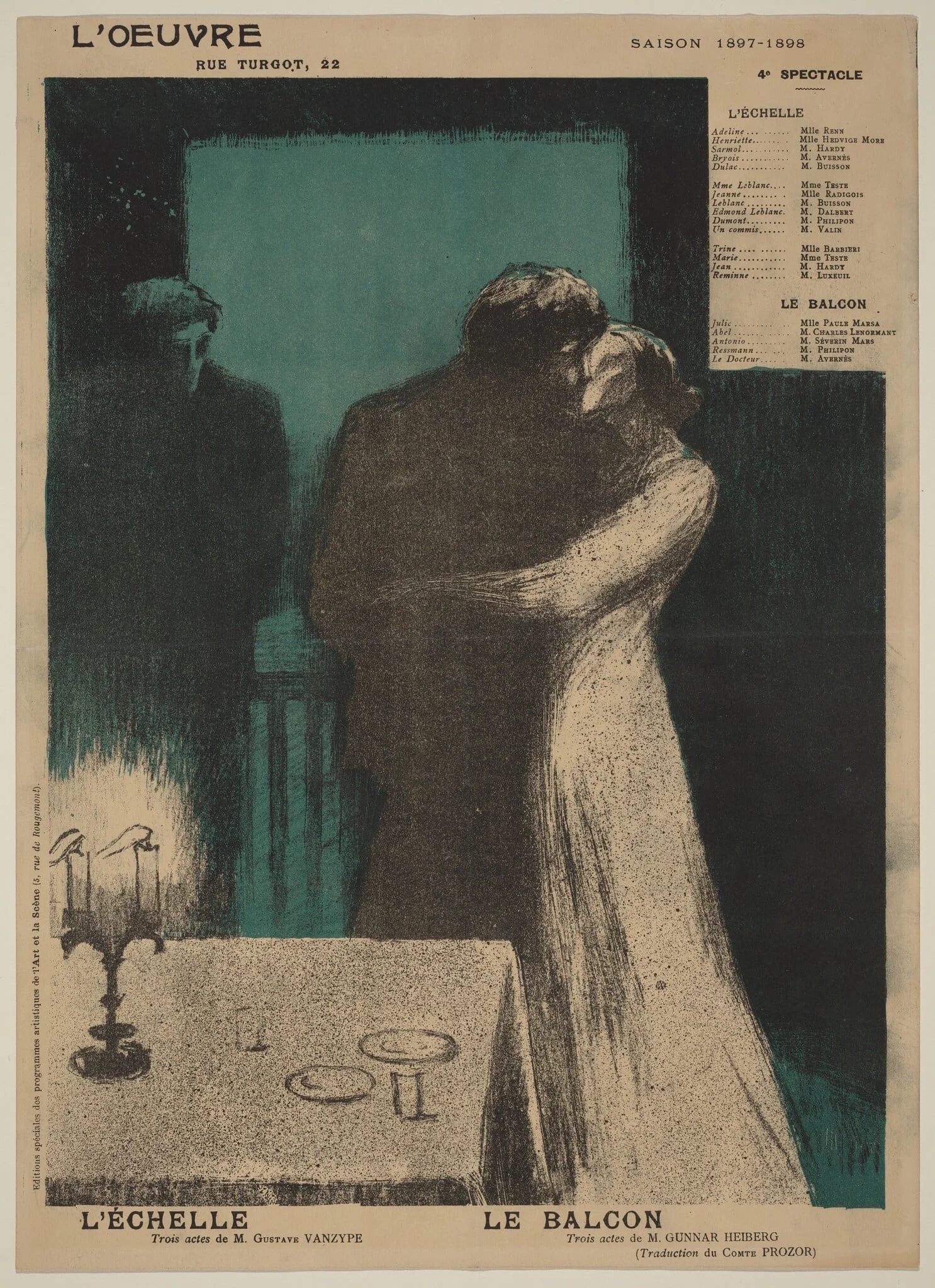 L'Echelle; Le Balcon, by Alfredo Müller, ink, 1898