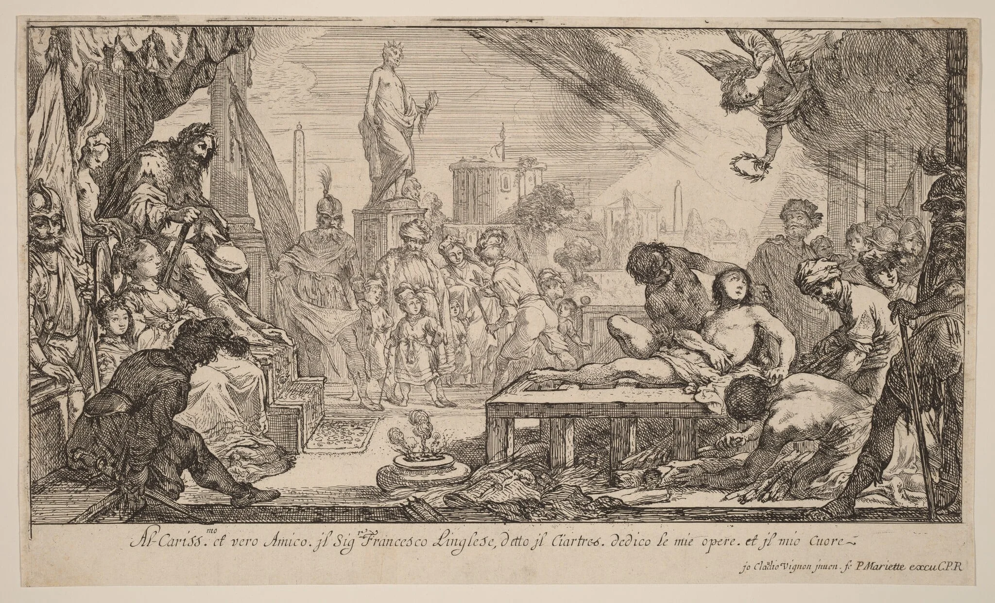 The Martyrdom of Saint Lawrence, by Claude Vignon, ink, 1593
