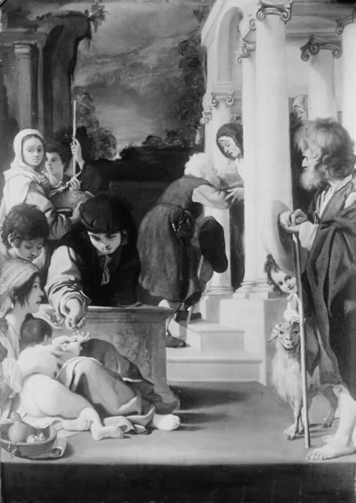 Acts of Mercy. St Joachim Visiting St Elizabeth, by Unknown, 1614