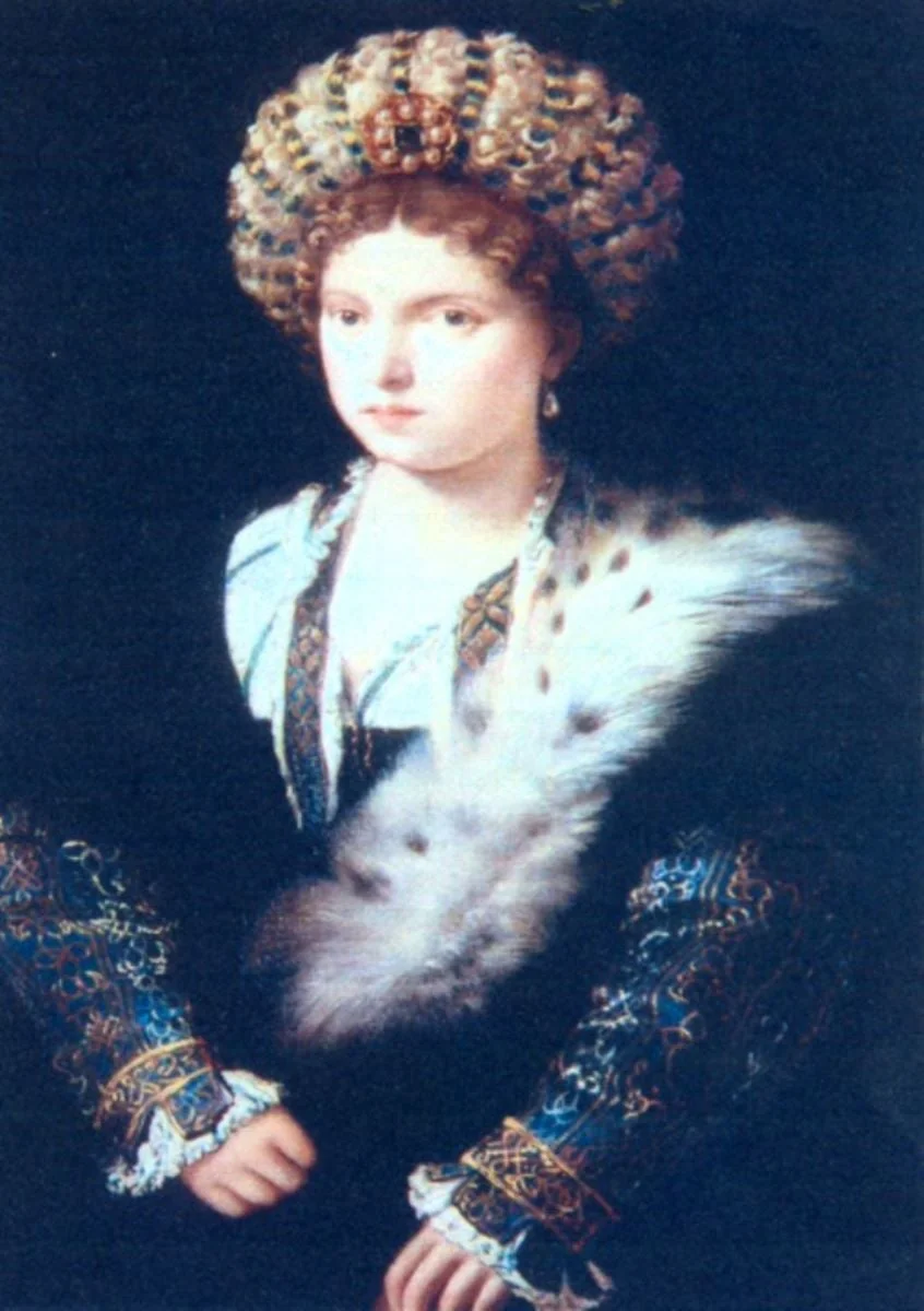 Isabella d'Este, by Gustav Klimt, unspecified, 1884