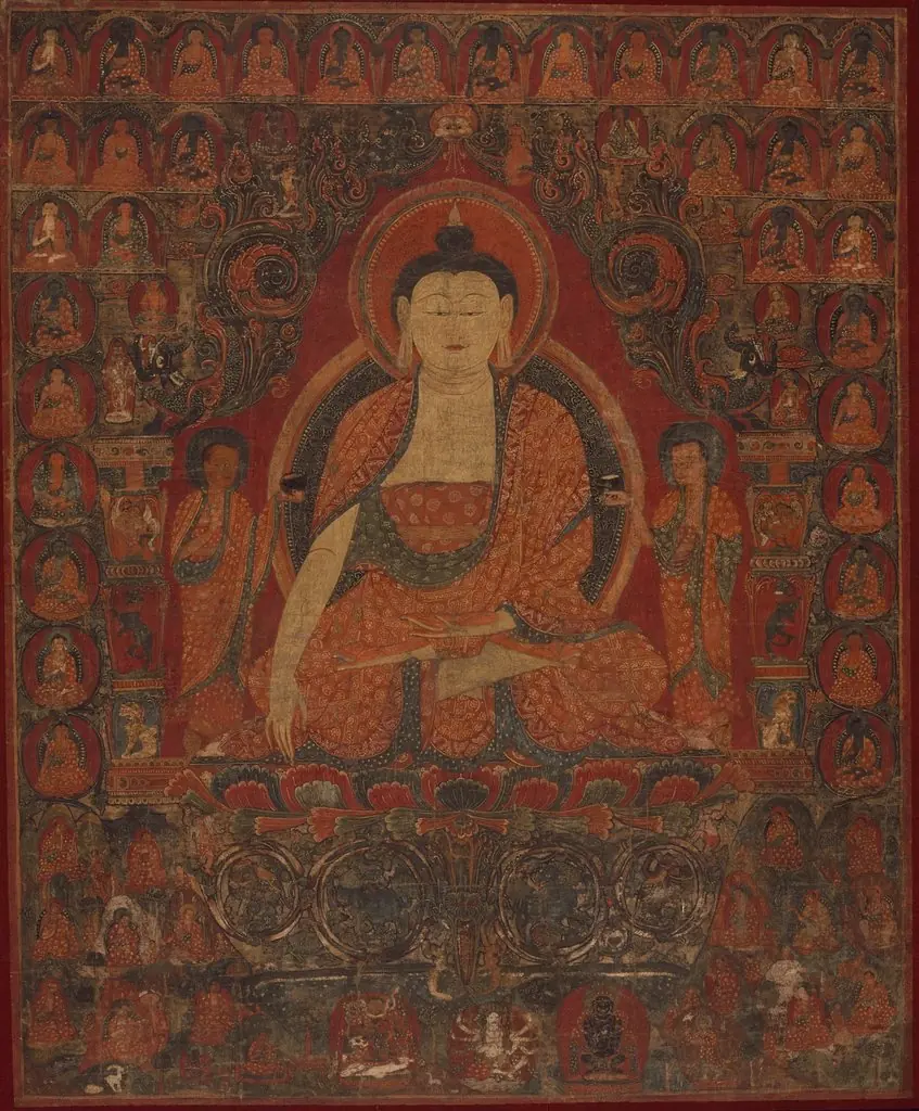 Shakyamuni with the Thirty-Five Buddhas of the Confession of Sins and the Eighteen Arhats