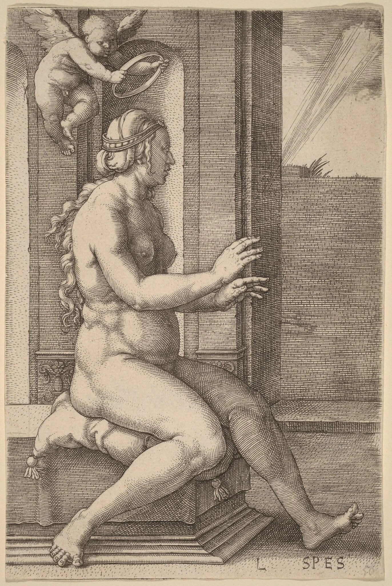 Spes (Hope), by Lucas van Leyden, ink, 1530