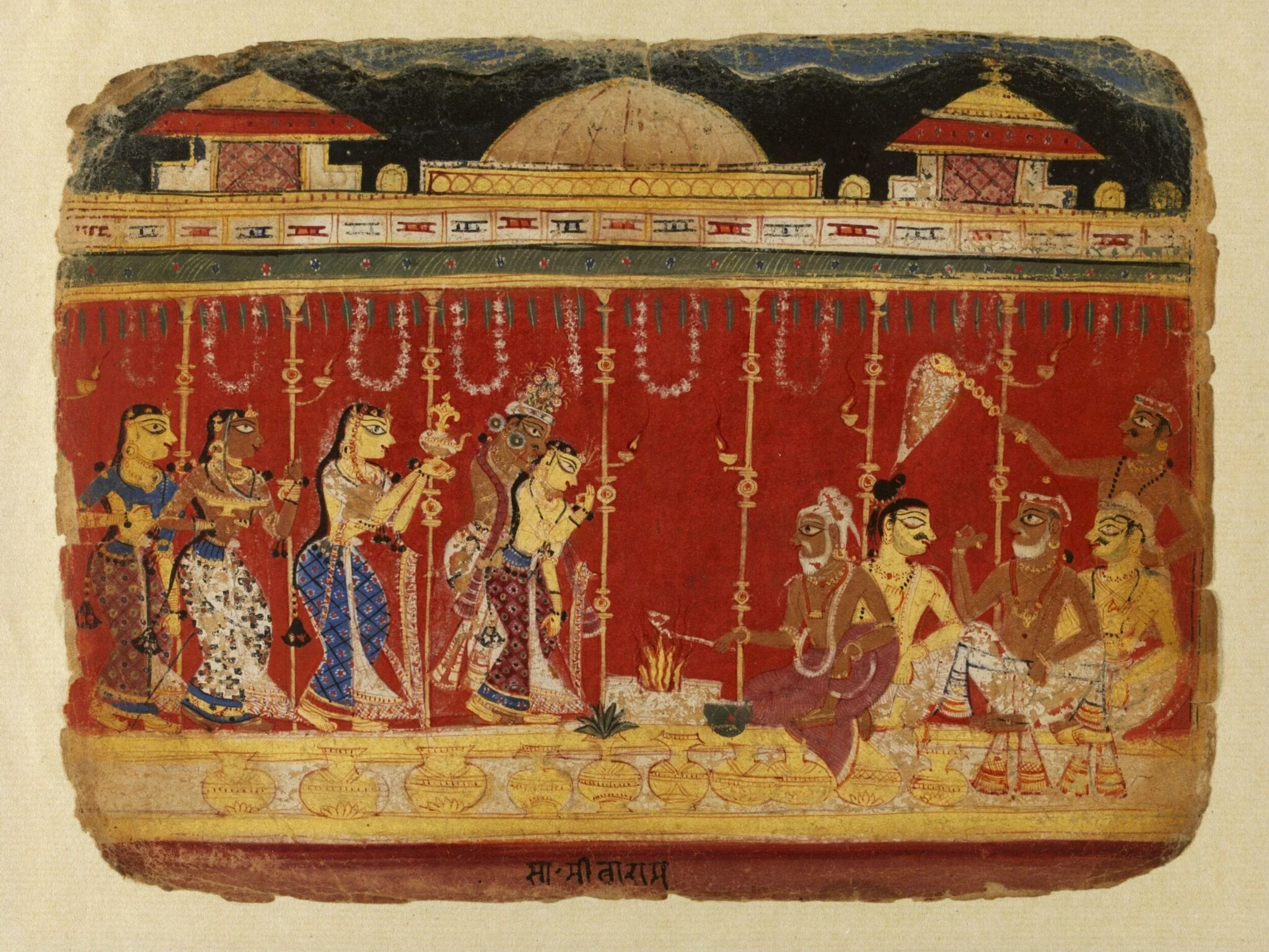 Vasudeva and Devaki, by Unknown, paint, 1520