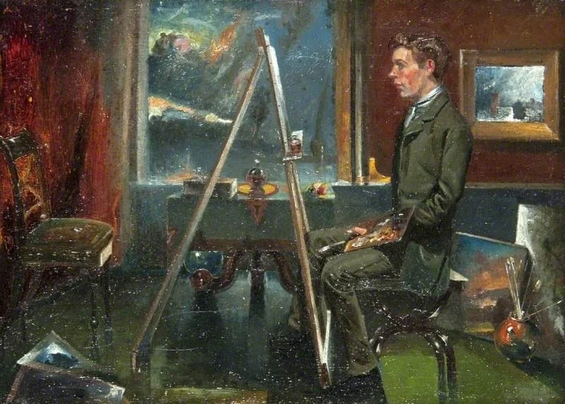 Artist at an Easel, by John Quinton Pringle, oil, 1893