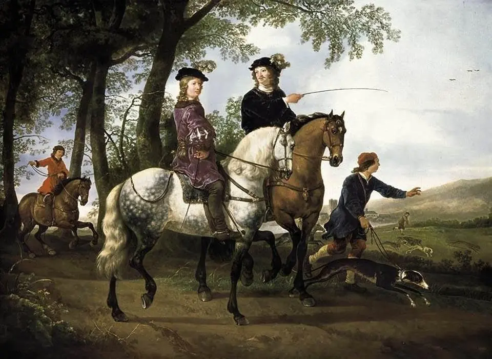 Landscape with a Youth and his Tutor on Horseback
