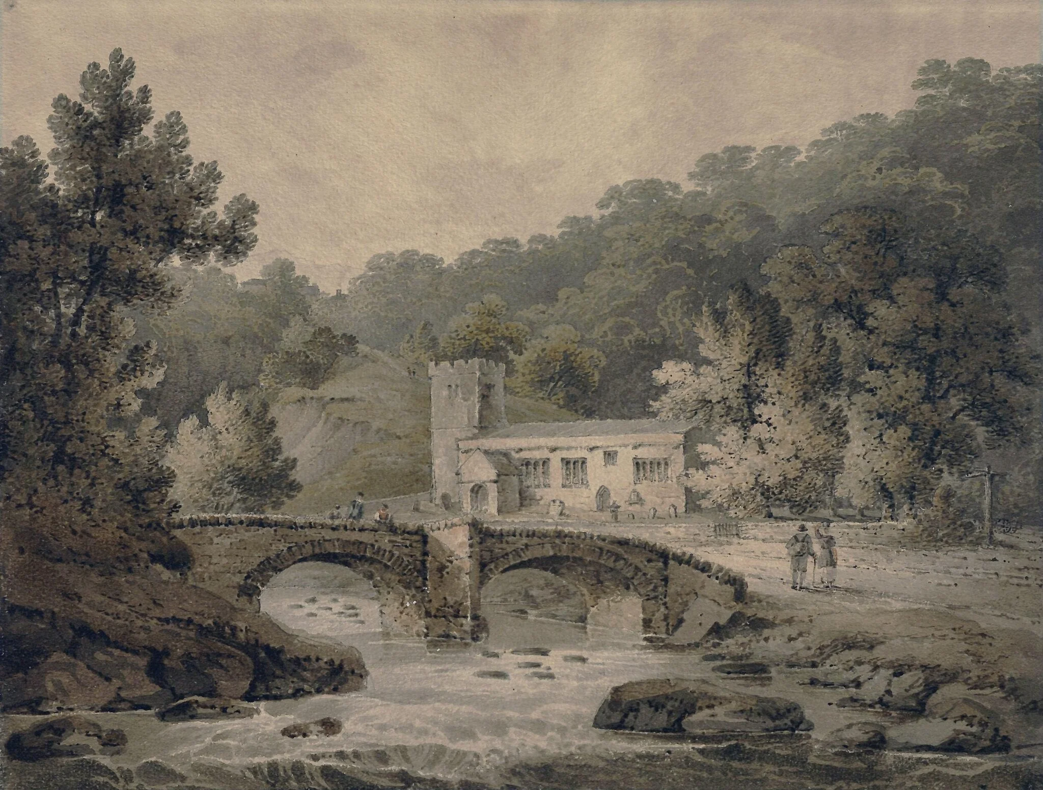 Church and bridge at Hubberholme, Yorkshire