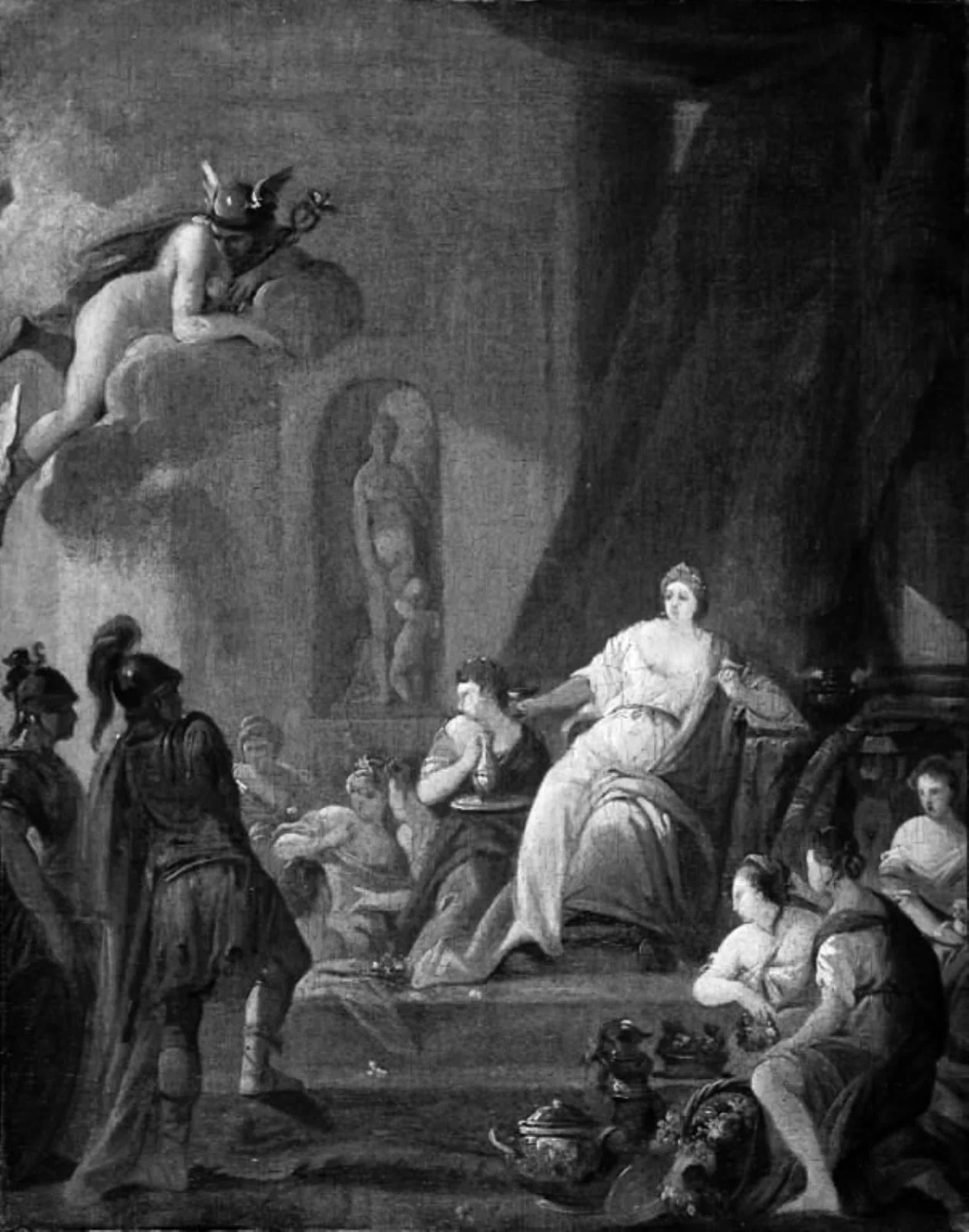 Hermes befaler Kalypso at frigive Odysseus, by Unknown, 1750