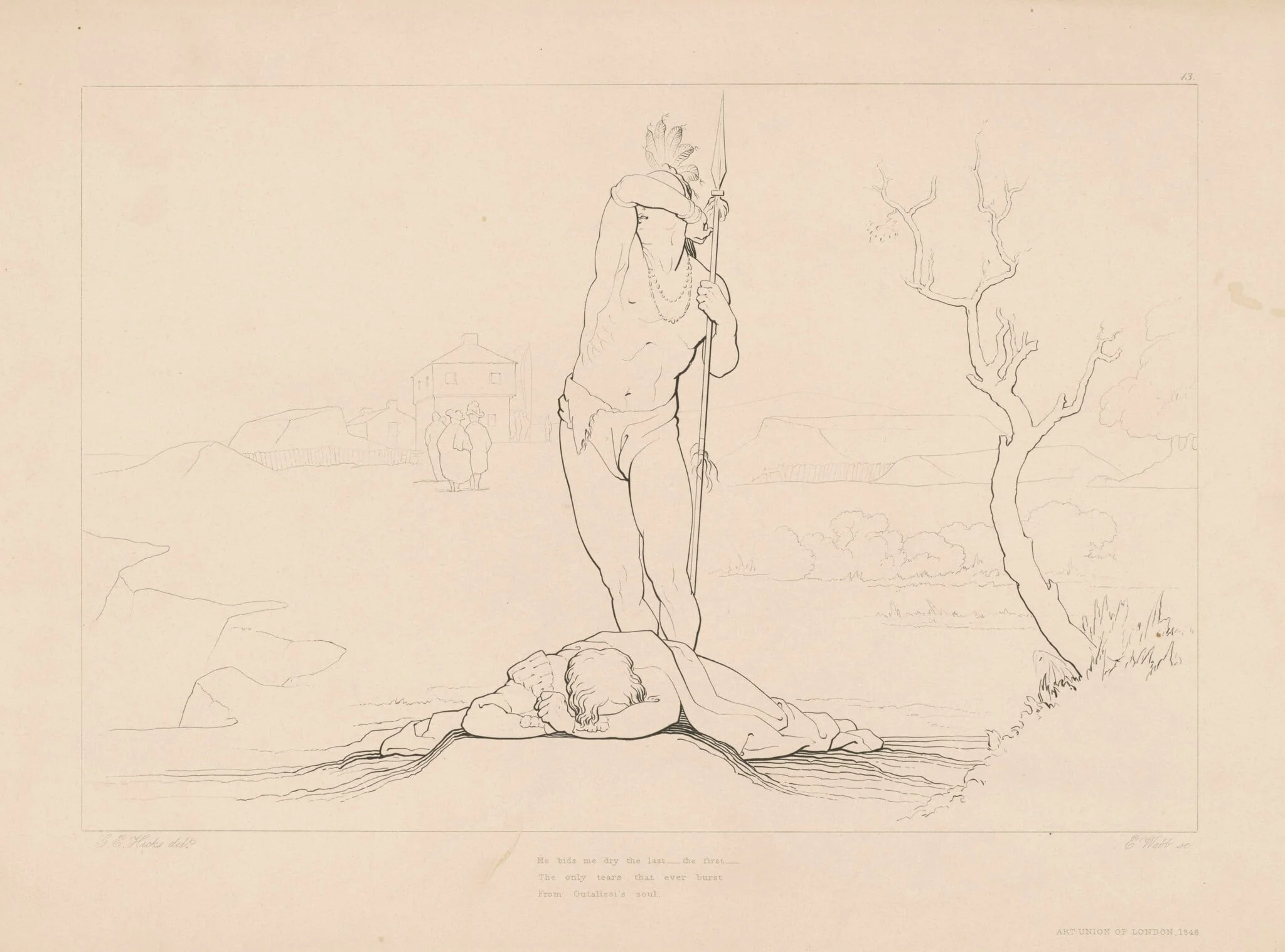 He Bids Me Dry the Last..., by Edward Webb, ink, 1846