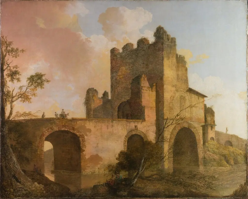 A View of the Ponte Nomentano, near Rome