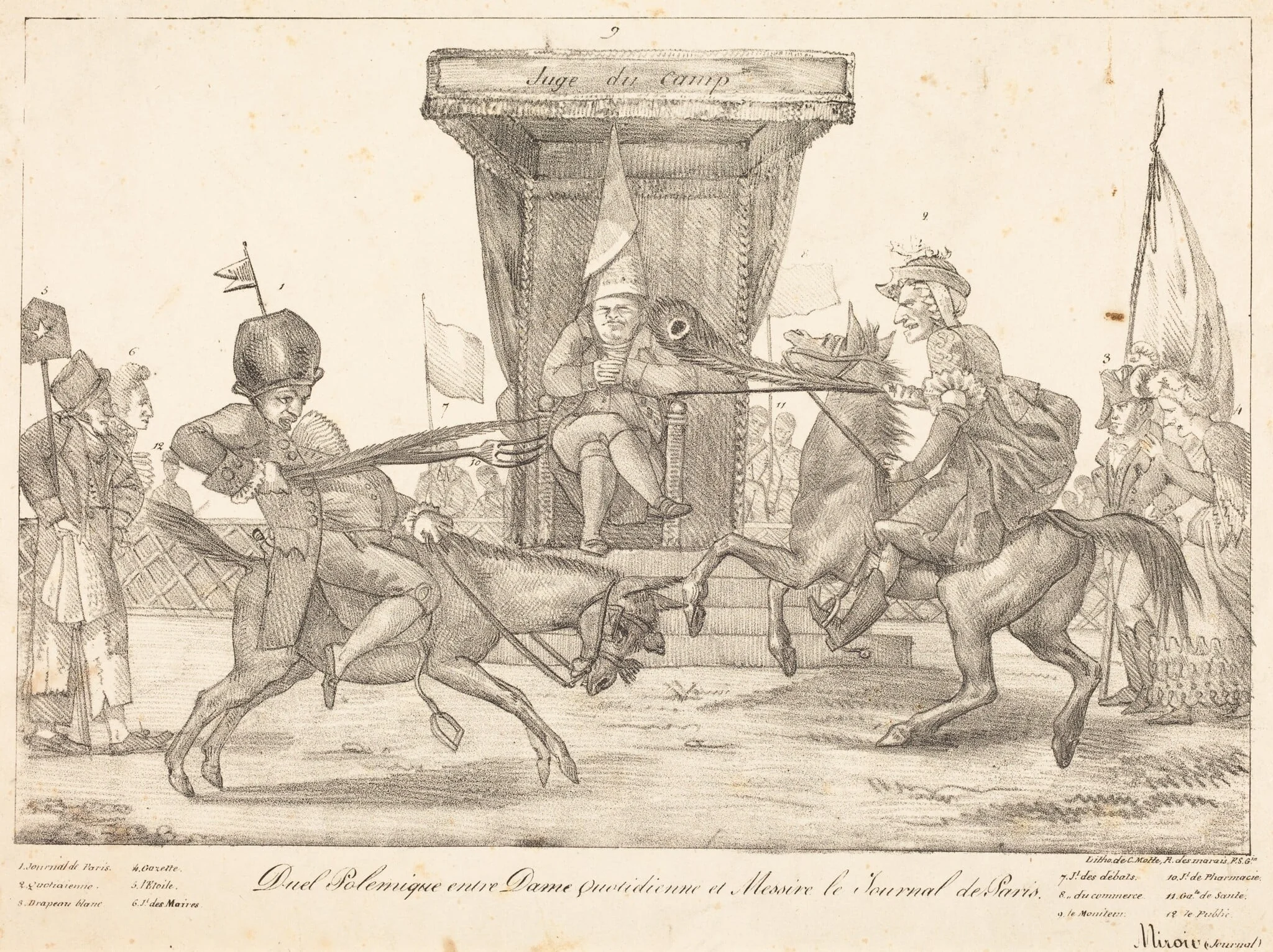 Duel Polemique, by Eugène Delacroix, ink, 1821