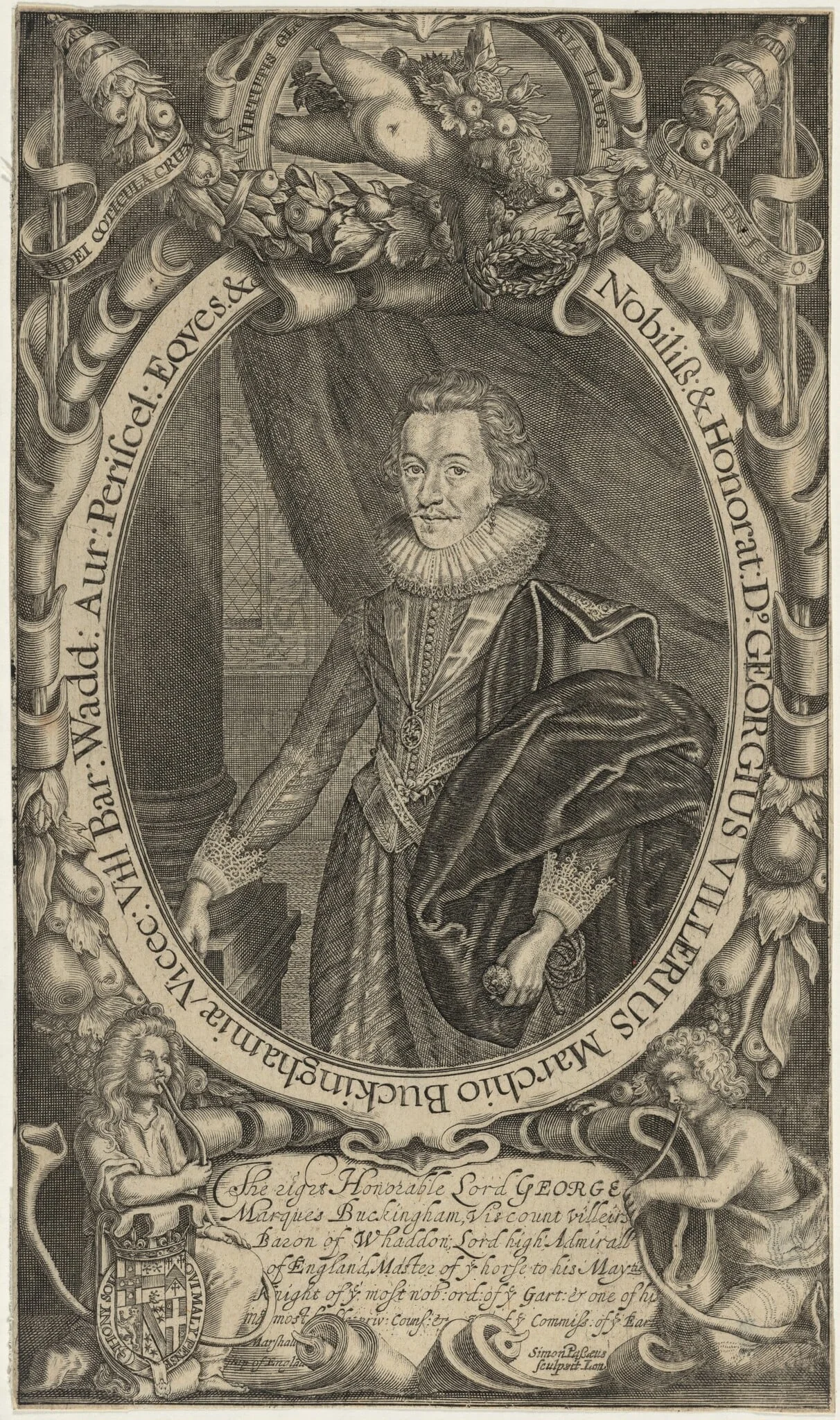 George Villiers, First Duke of Buckingham, by Simon van de Passe, ink, 1621