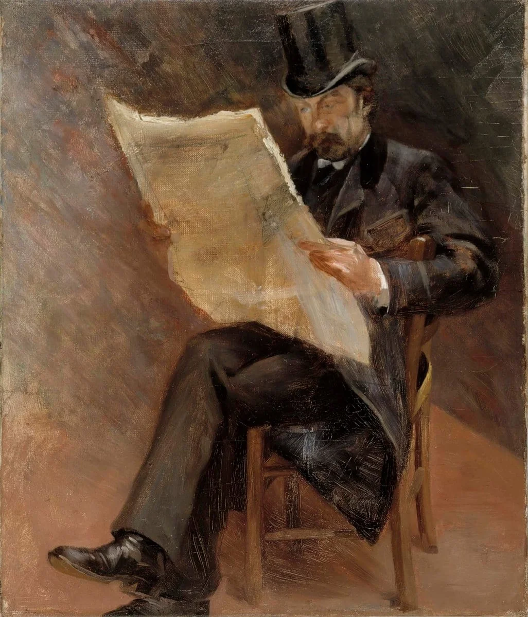 Sanomalehden lukija (Björn Wasastjerna), by Torsten Wasastjerna, unspecified, 1903