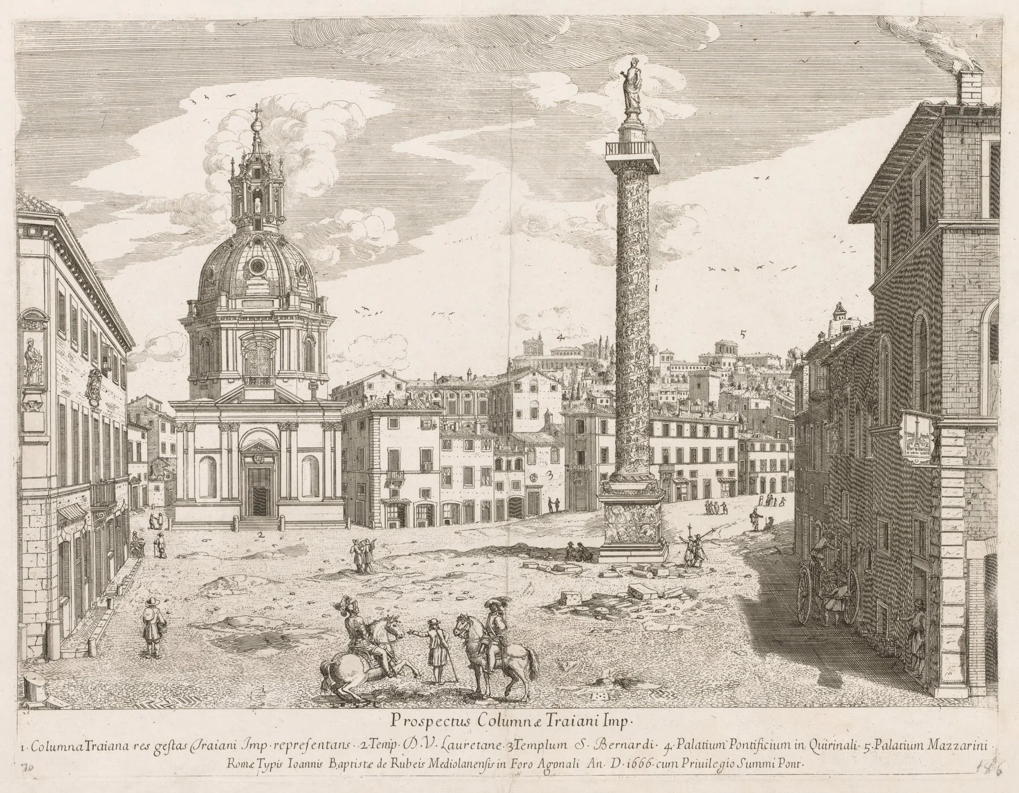 Trajan's Column from "Prospectus Locurum Urbis Romae Insign[ium], by Lievin Cruyl, 1666
