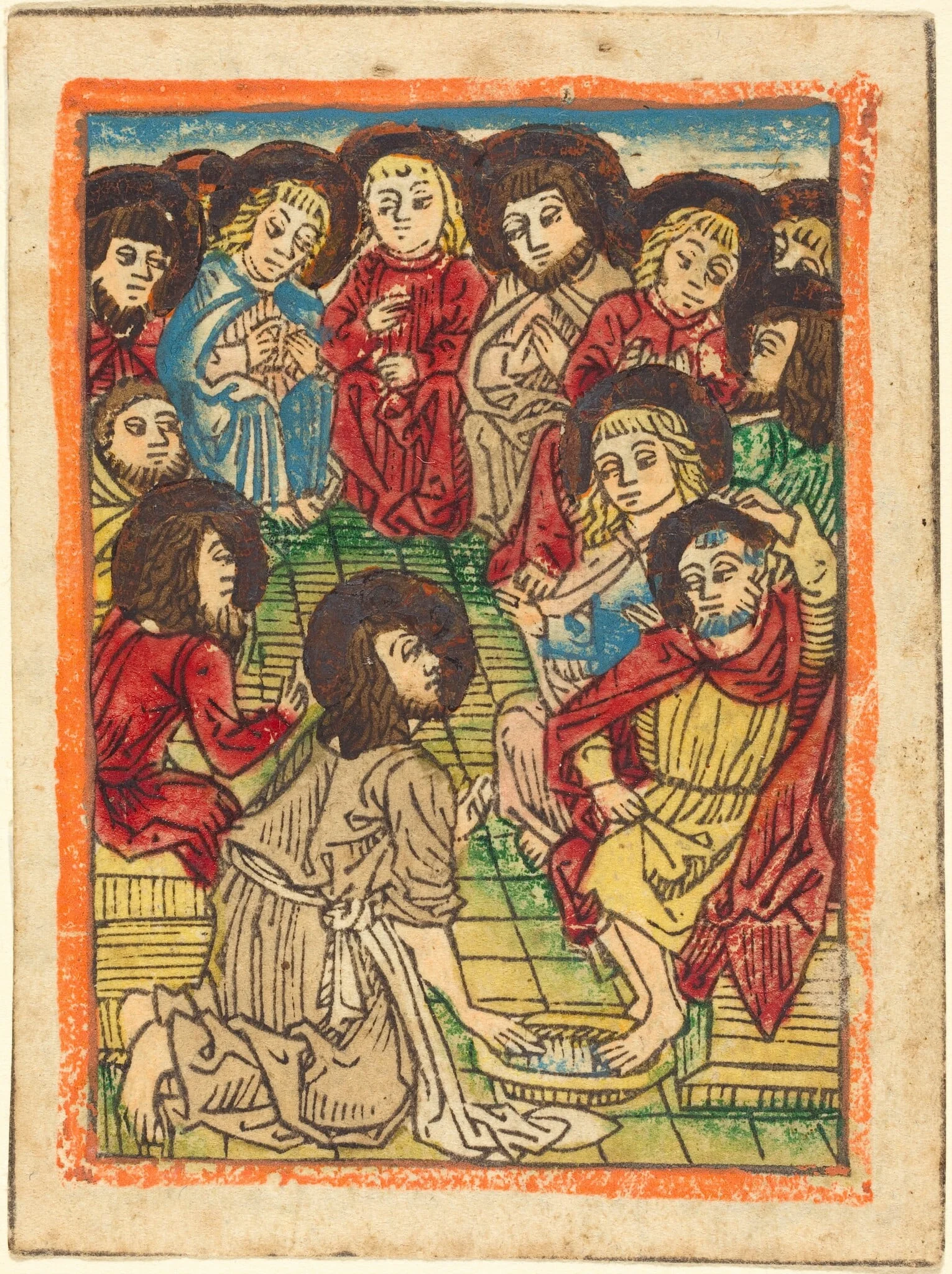 Christ Washing the Apostles' Feet, by German 15th Century, ink, 1480