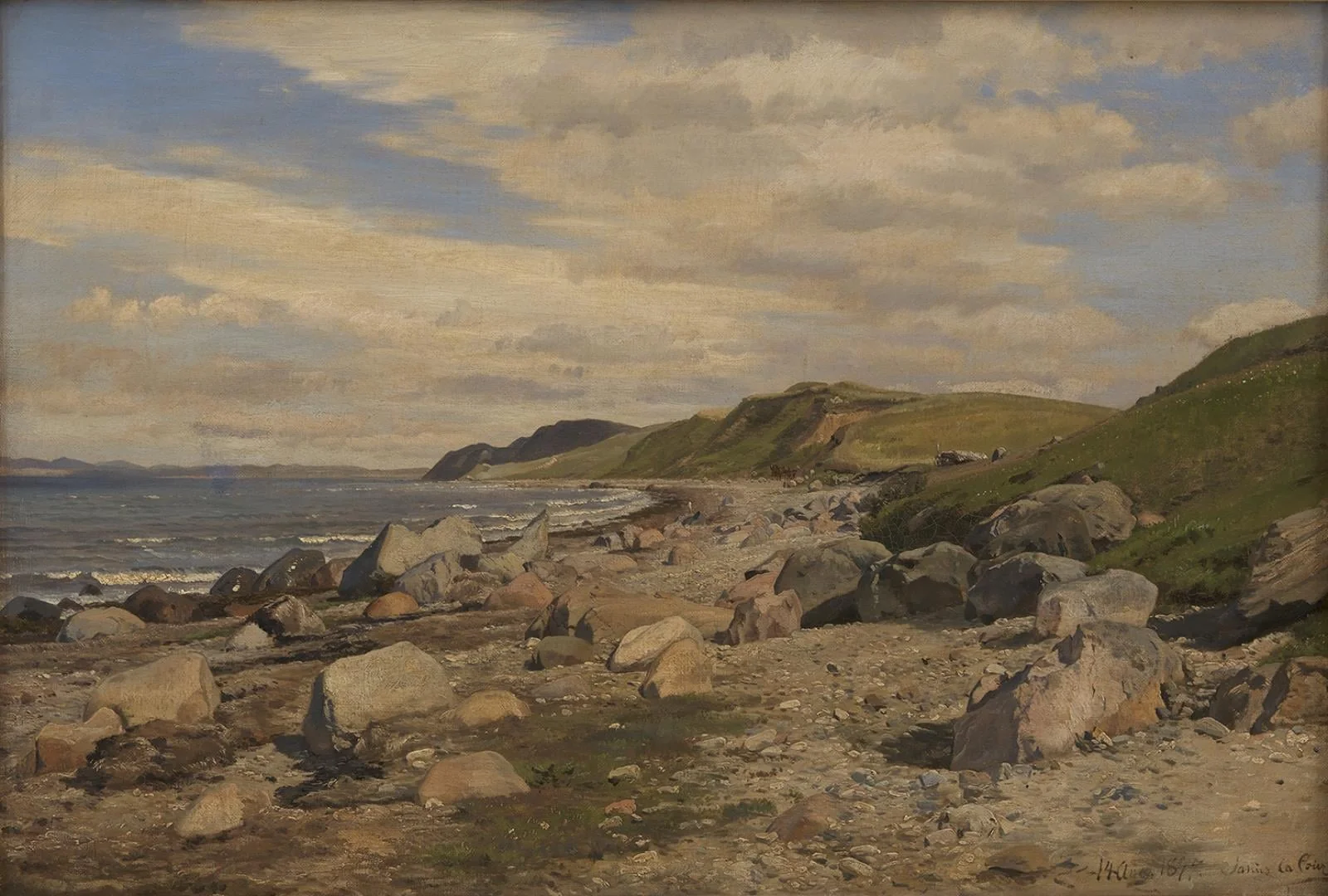 Strandparti ved Helgenæs, by Unknown, 1877