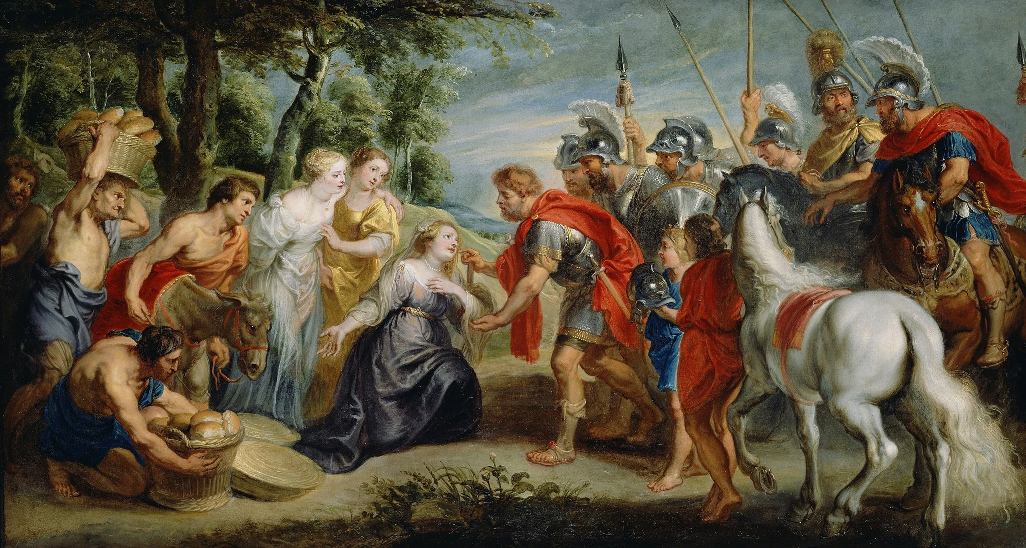 David Meeting Abigail, by Unknown, oil, 1620