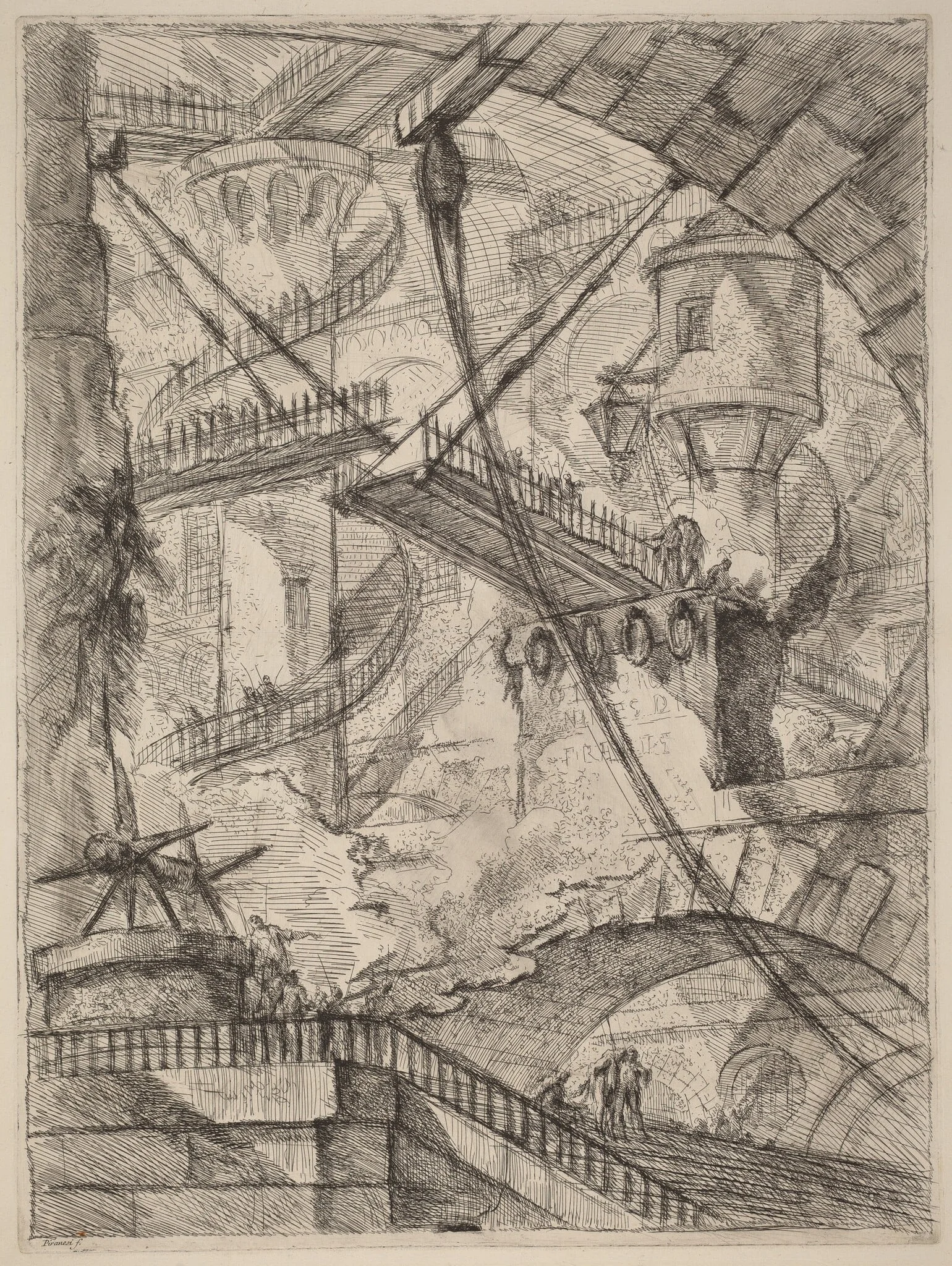 The Drawbridge, by Giovanni Battista Piranesi, ink, 1750