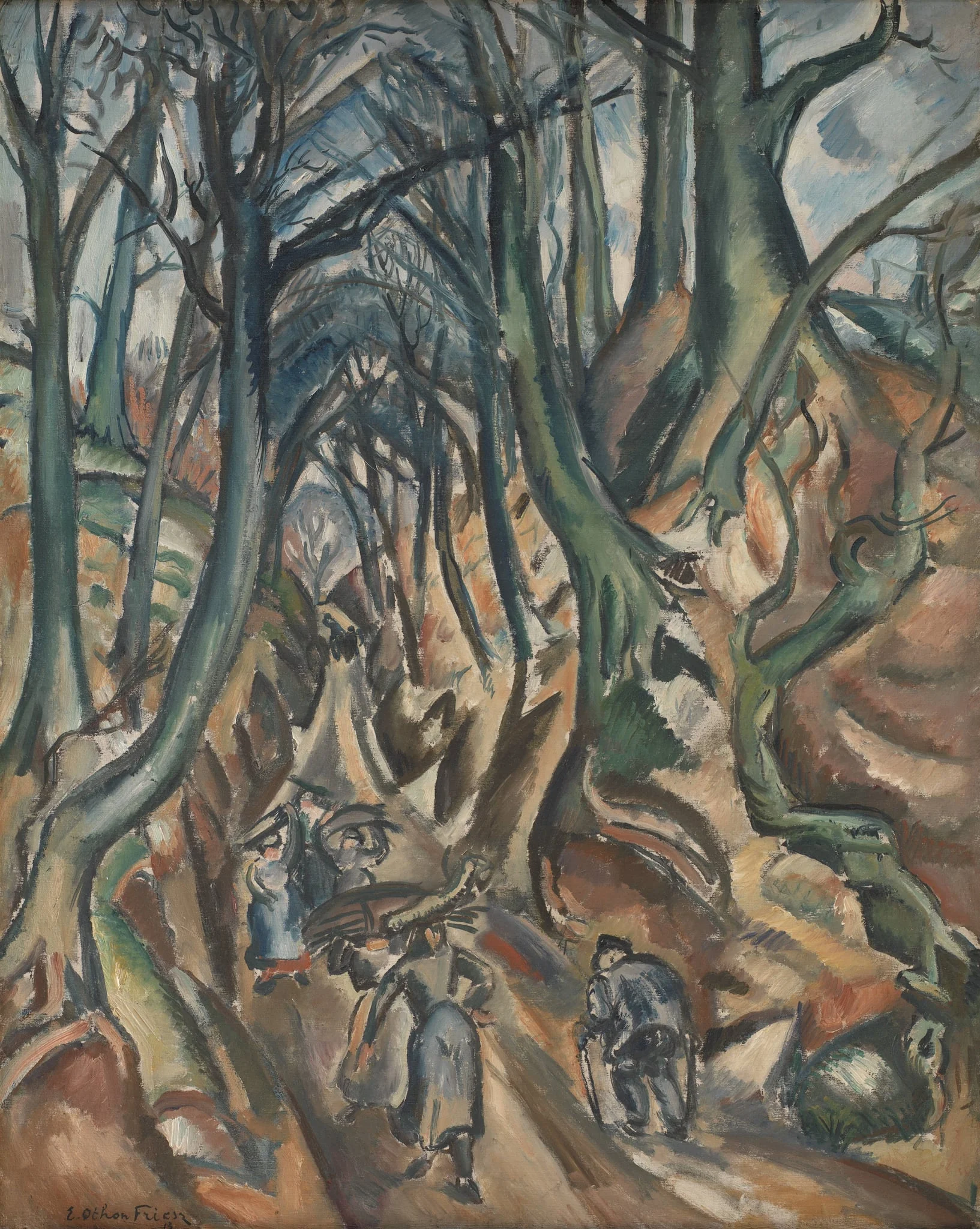 The Sunken Road in Winter, by Unknown, 1913