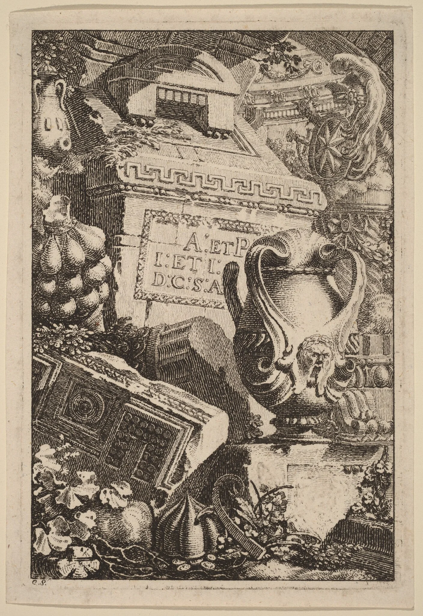 Fantasy of an Antique Tomb with Fragments of Architecture and Sculpture