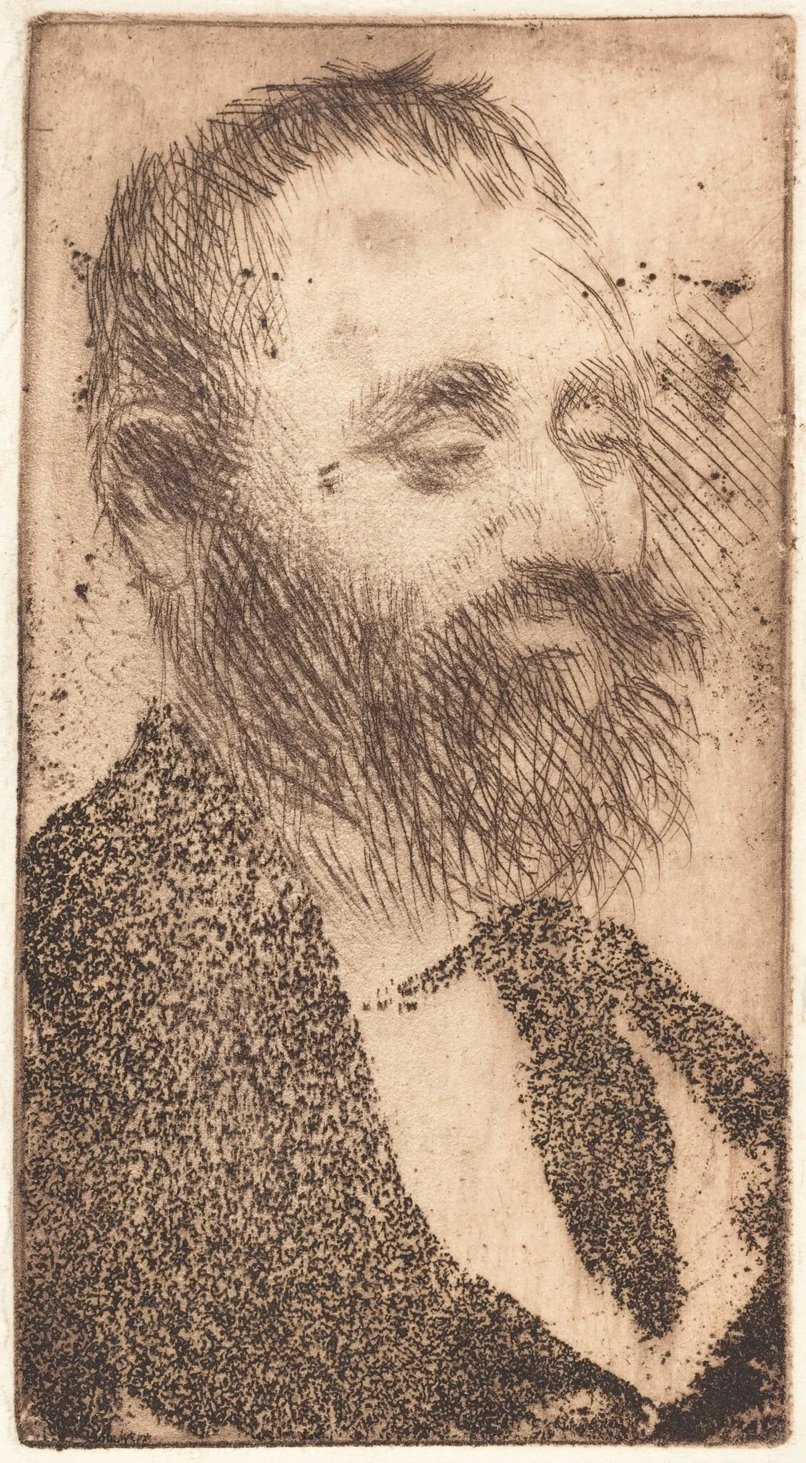 Alphonse Hirsch, by Edgar Degas, ink, 1875