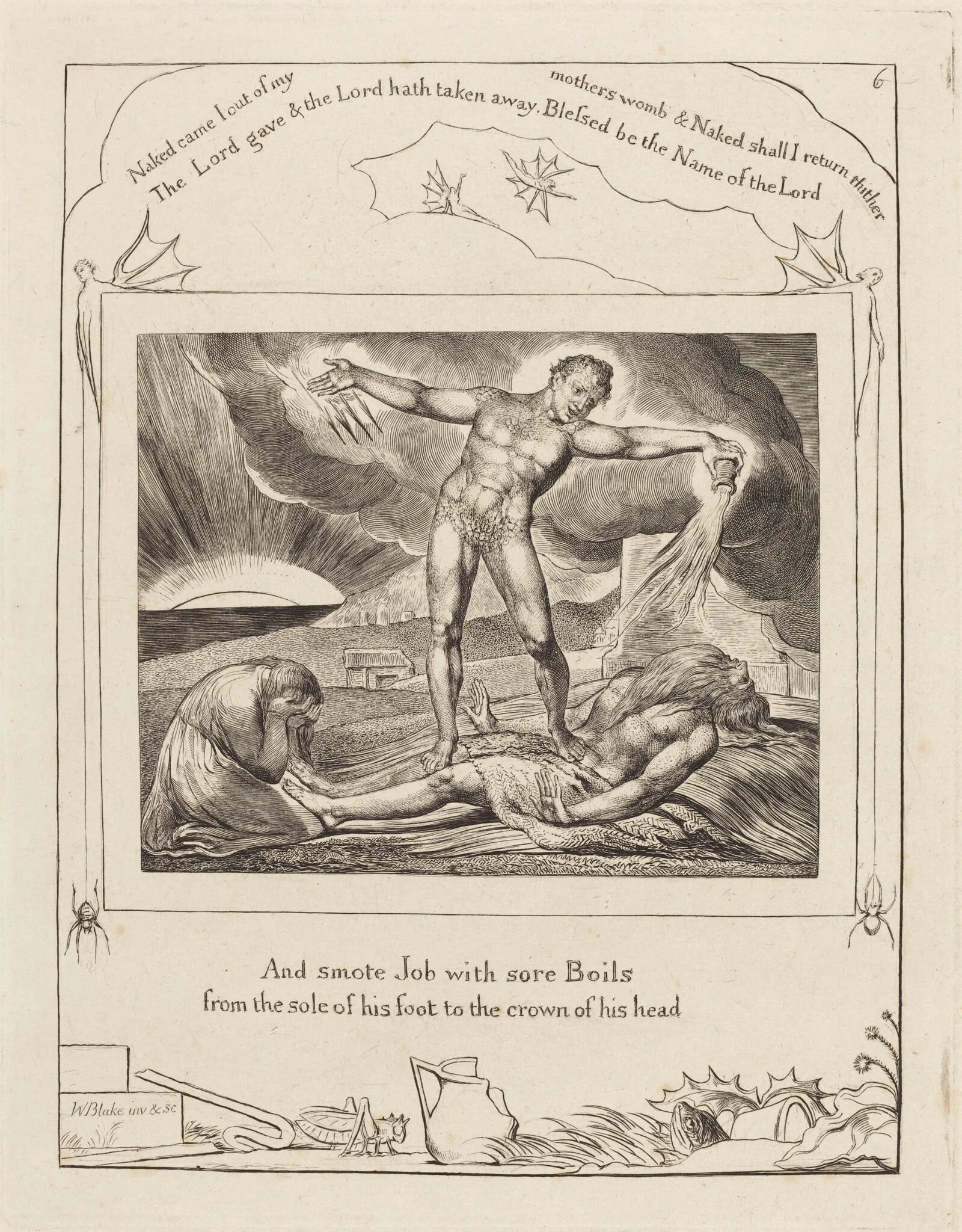 Satan Smiting Job with Boils