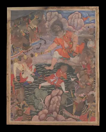 The giant Sar Farangi dashes Mesluq to the ground