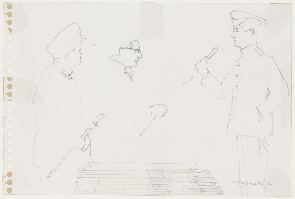 Untitled, by Beatriz González, graphite, 1980