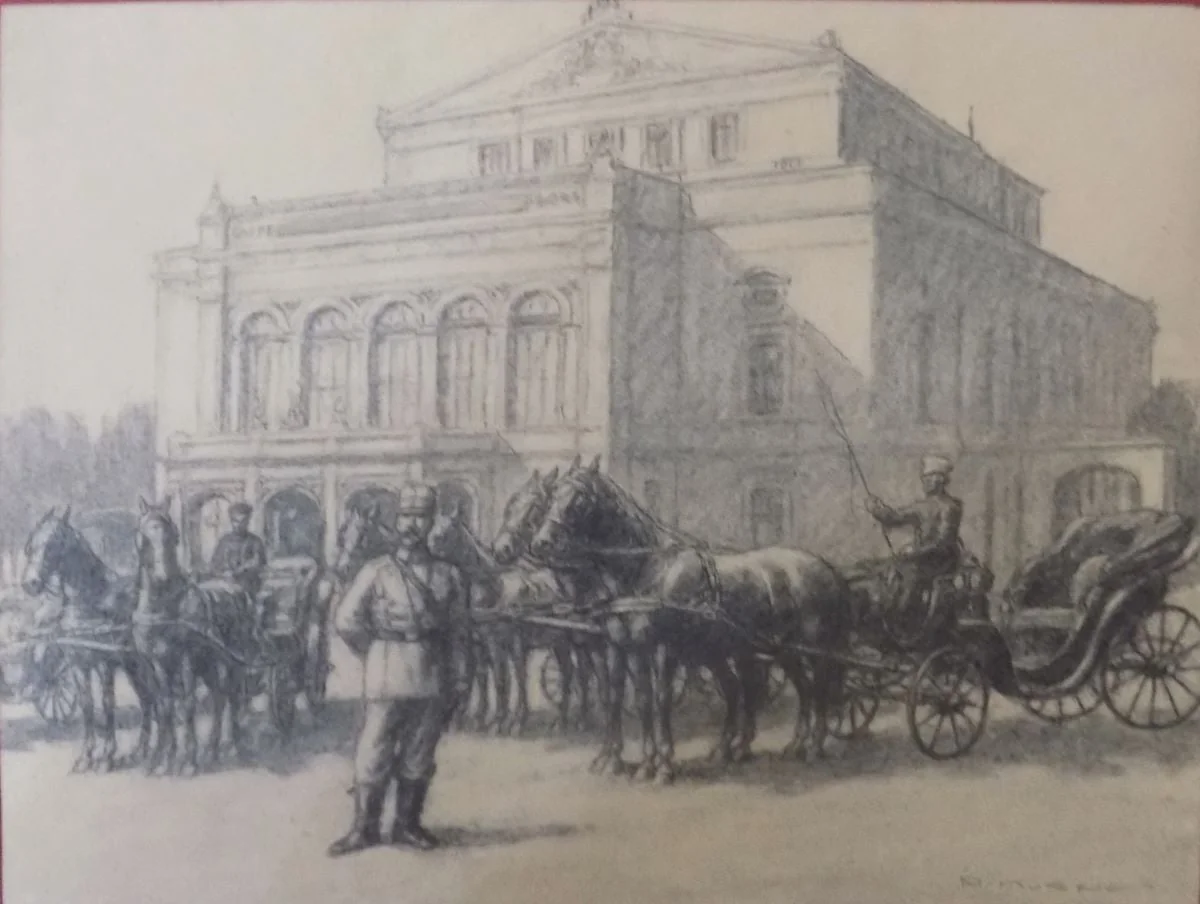 Piața Teatrului Național, by Aristomene Murnu-Gheorghiades, 1966