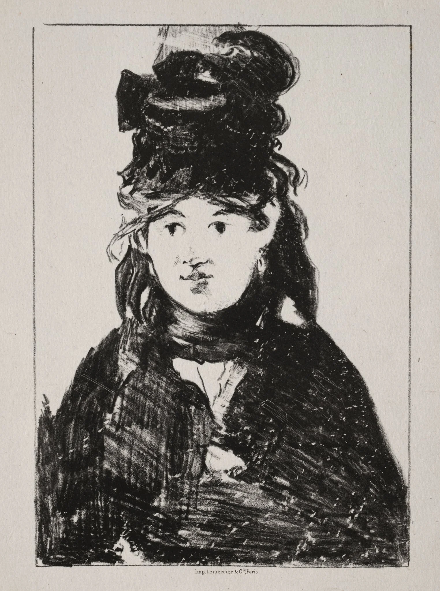 Portrait of Berthe Morisot, by Edouard Manet, 1872