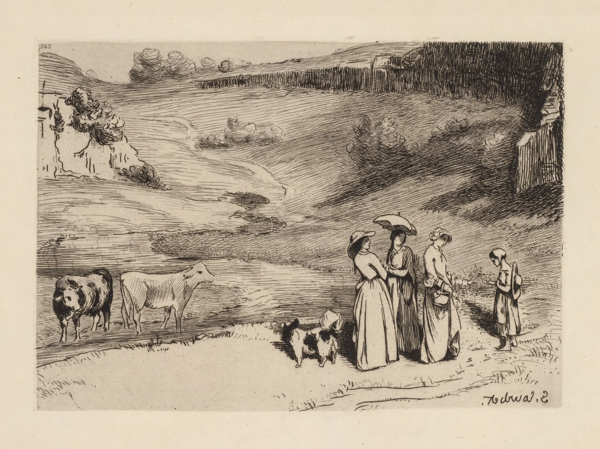 Les Demoiselles de Village, by Félix Bracquemond, 1867
