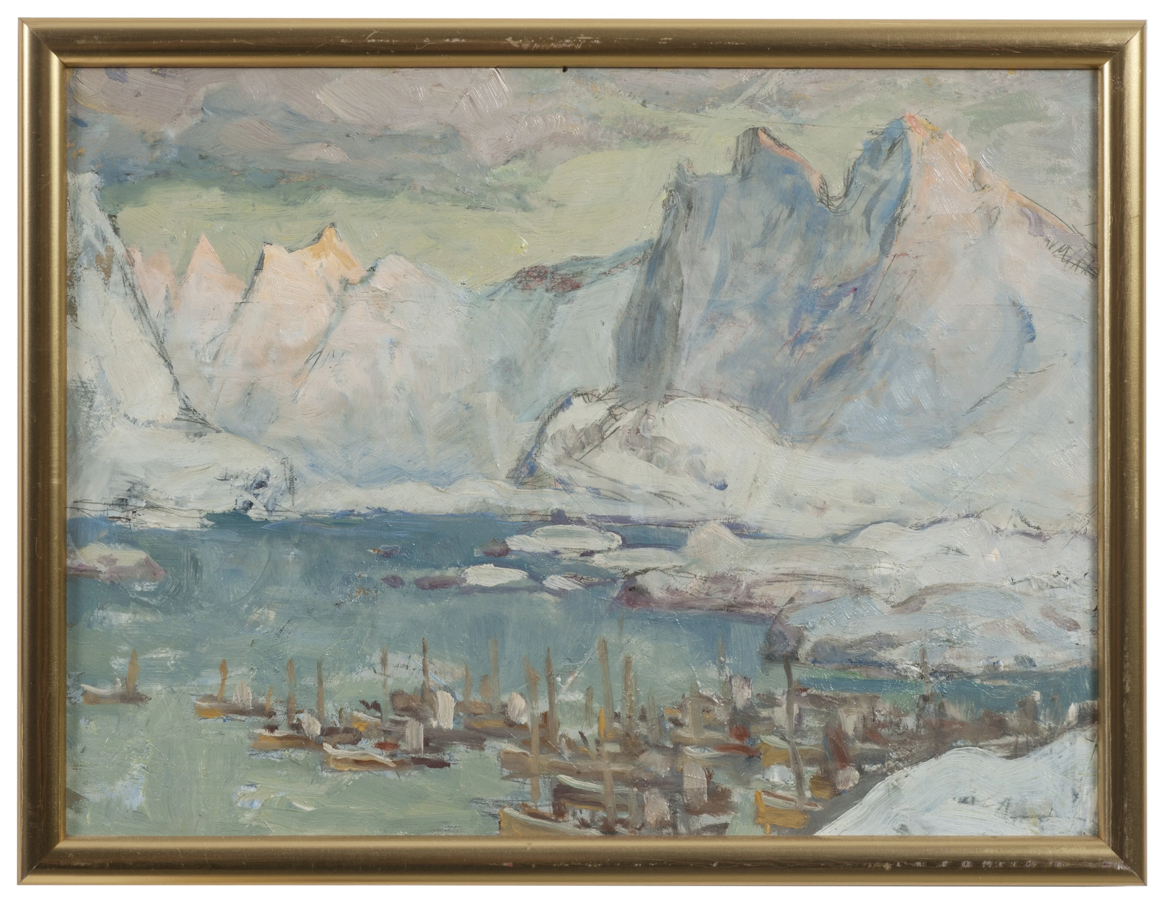 Svolvaer Harbour at the Height of the Fishing Season.Study from Lofoten