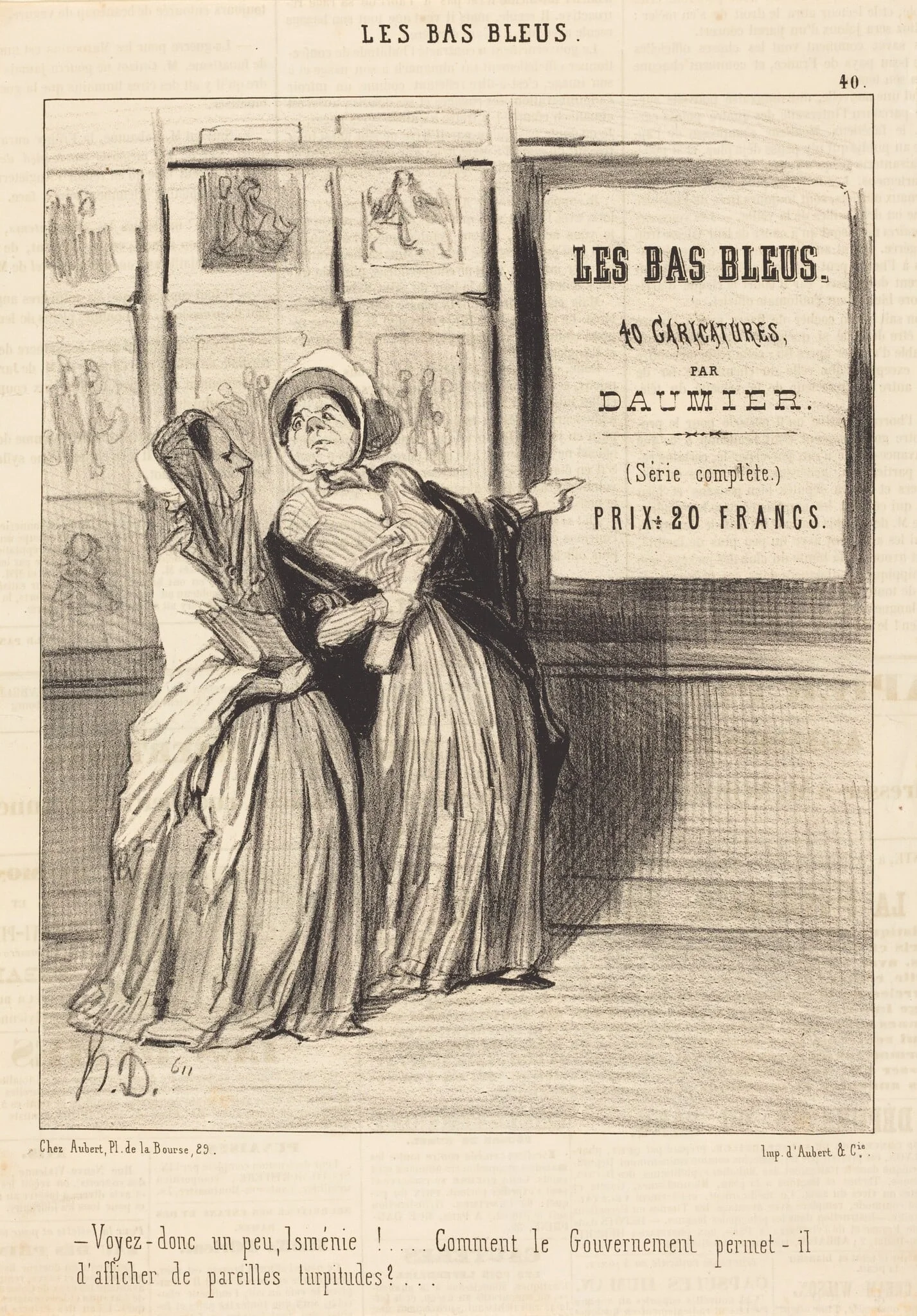 Voyez donc un peu, Isménie!..., by Honoré Daumier, ink, 1844