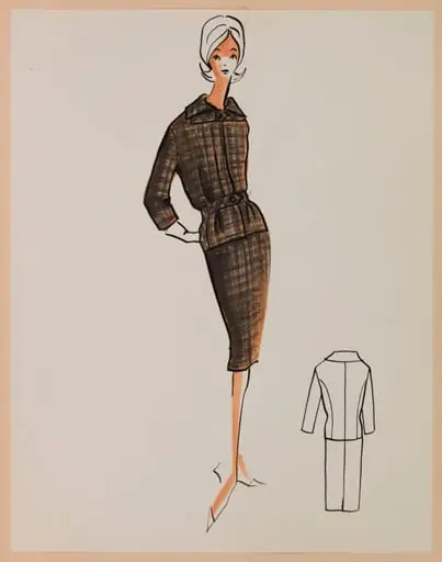 Tailleur prince-de-galles marron