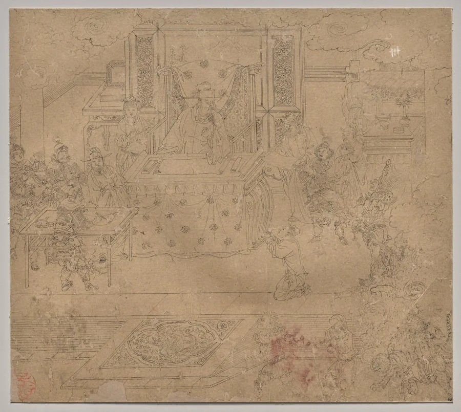 Album of Daoist and Buddhist Themes: Kings of Hells: Leaf 30, by Unknown, unspecified, 1204