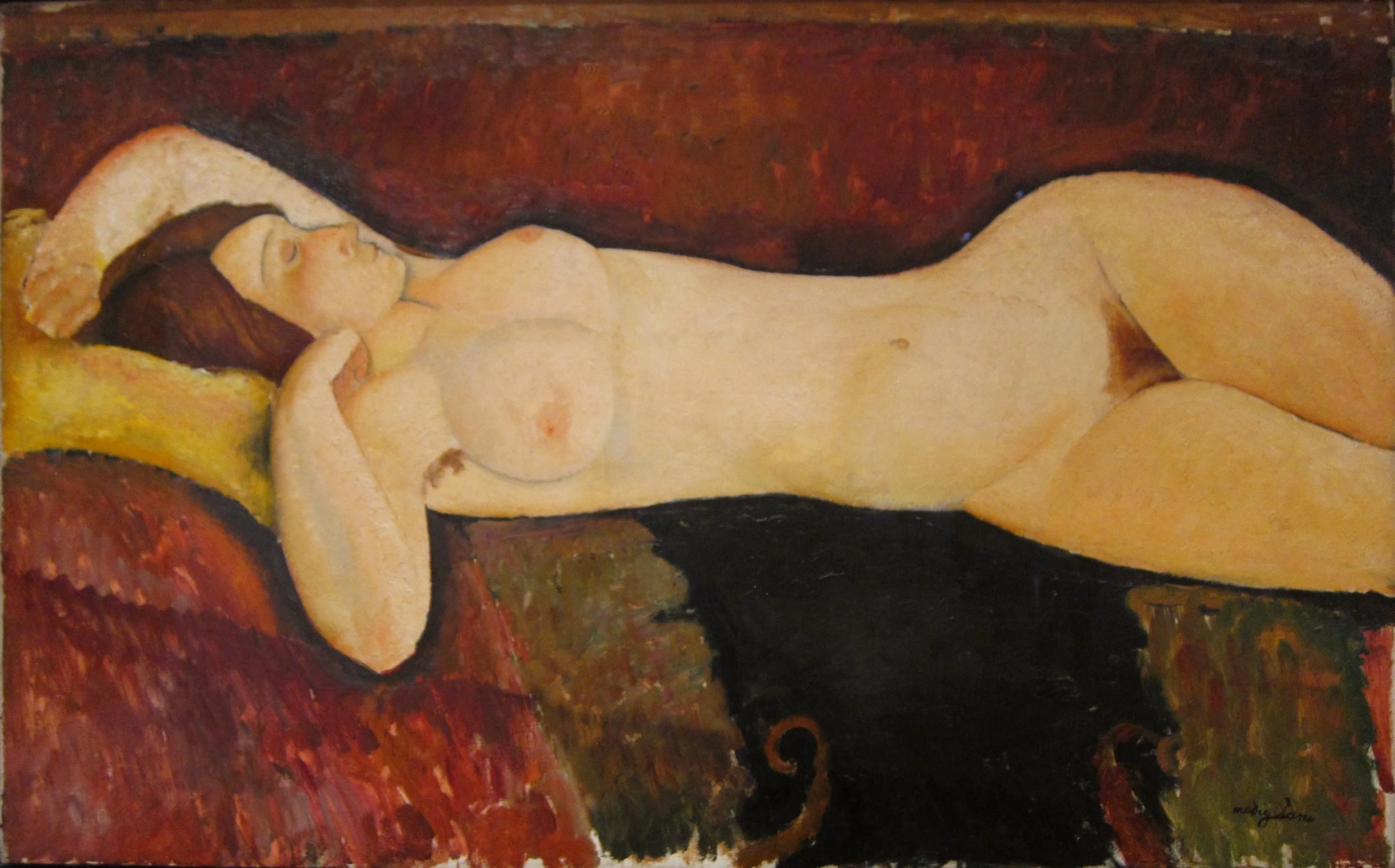 Reclining Nude, by Amedeo Modigliani, oil, 1917
