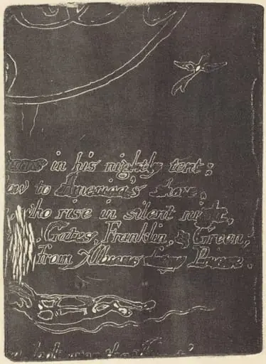 Restrike from fragment of cancelled plate for "A Prophecy"