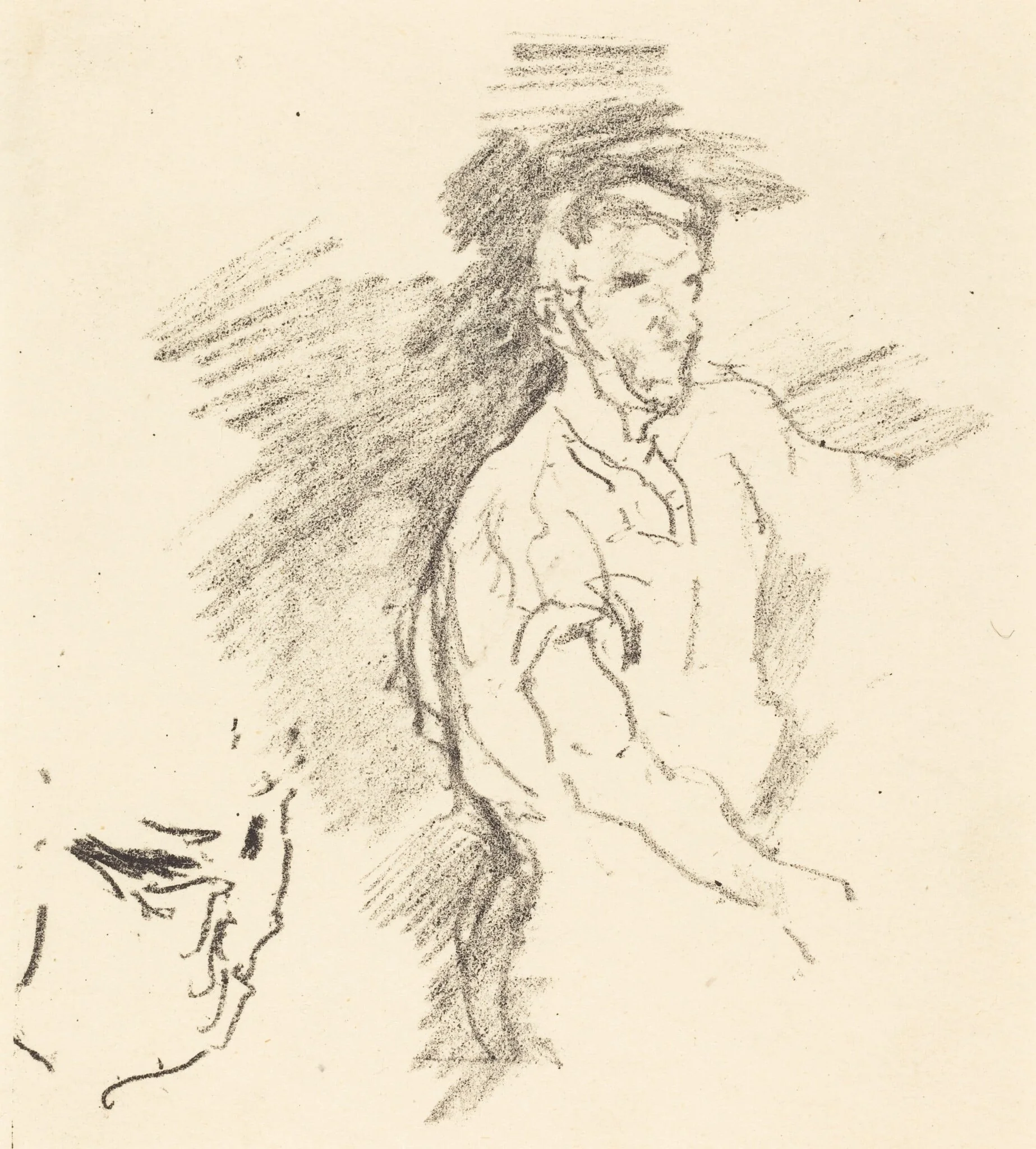 Sketch of a Blacksmith, by James McNeill Whistler, ink, 1895