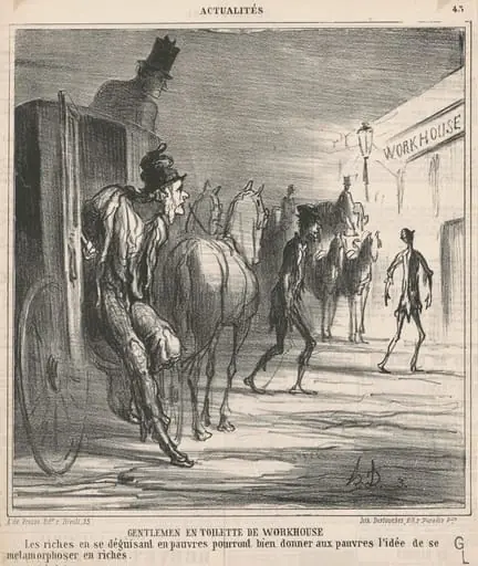 Gentlemen en toilette de workhouse